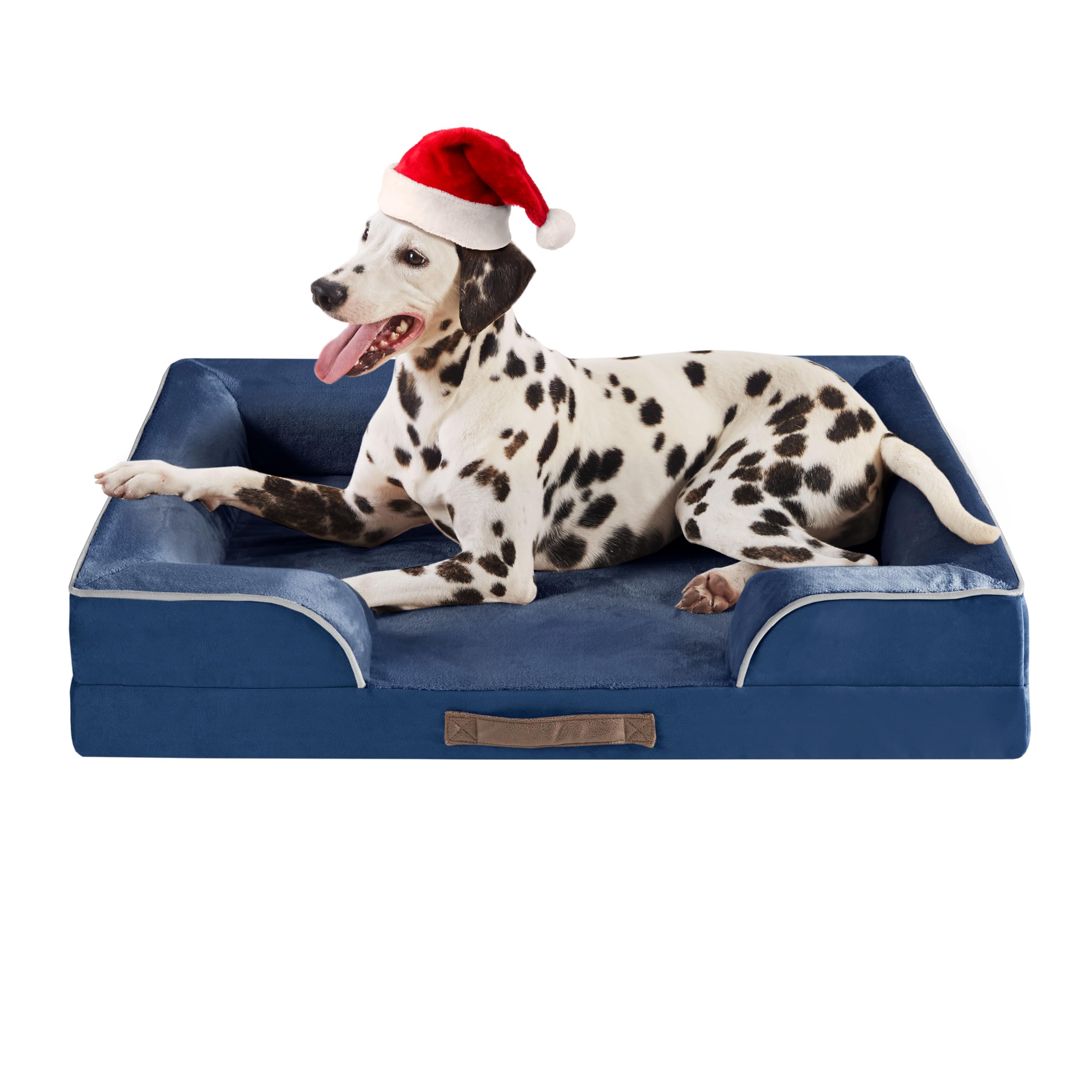 Orthopedic Memory Foam Dog Bed with Removable Washable Cover - Waterproof Large Dog Couch Bed for Medium & Large Dogs - Perfect for Living Room, Bedroom & Pet-Friendly Spaces (Navy Blue)