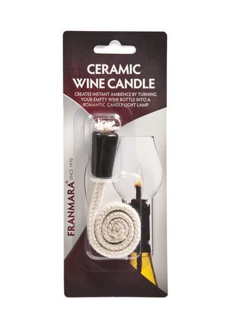 Franmara Black Ceramic Wine Bottle Candle Holder - Elegant Decorative Candle Vase for Romantic Dinners, Wedding Centerpieces & Home Decor