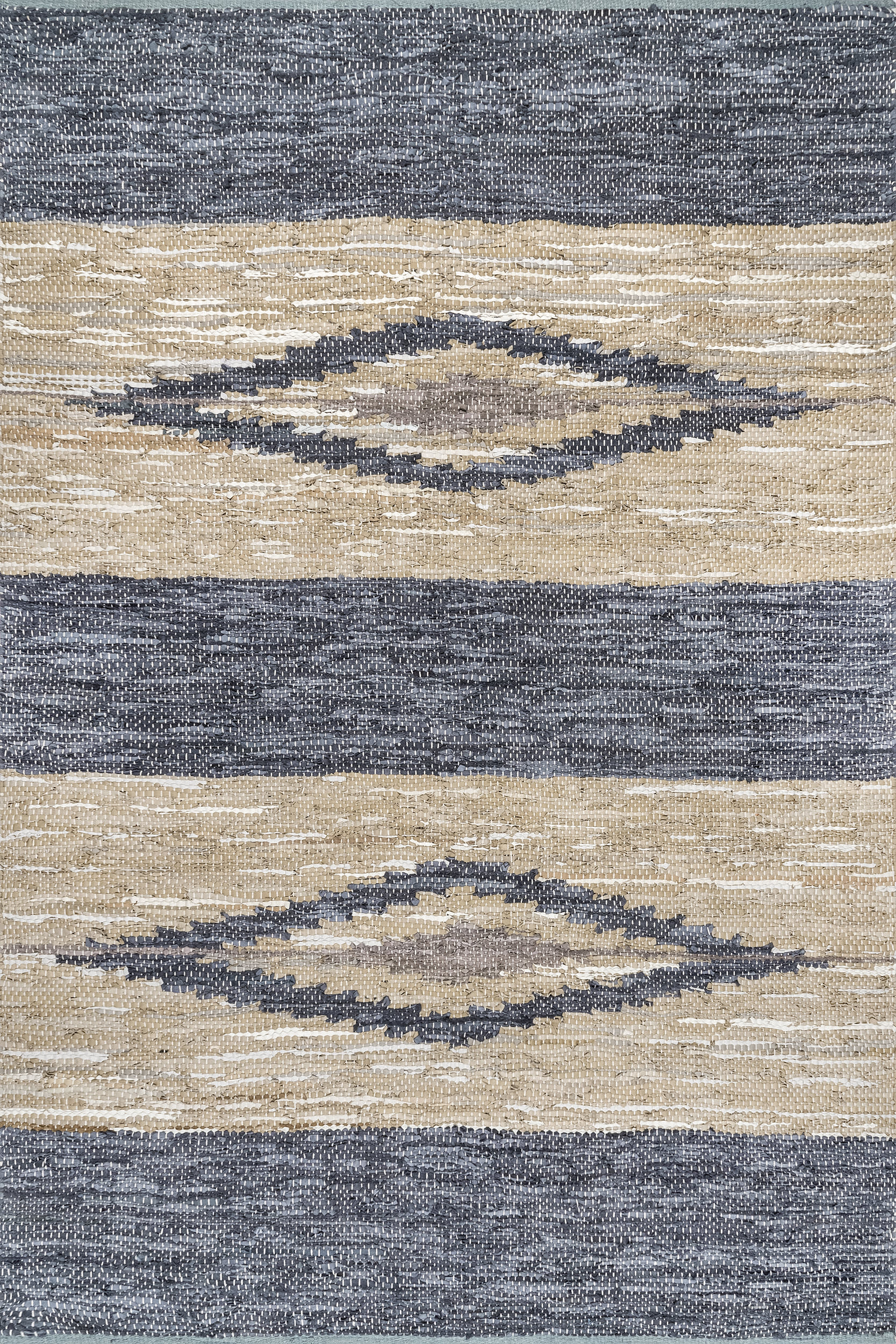 Luxury Diamond Panel Leather Rug - Soft & Durable Grey Faux Leather Carpet for Living Room, Bedroom, or Office Decor