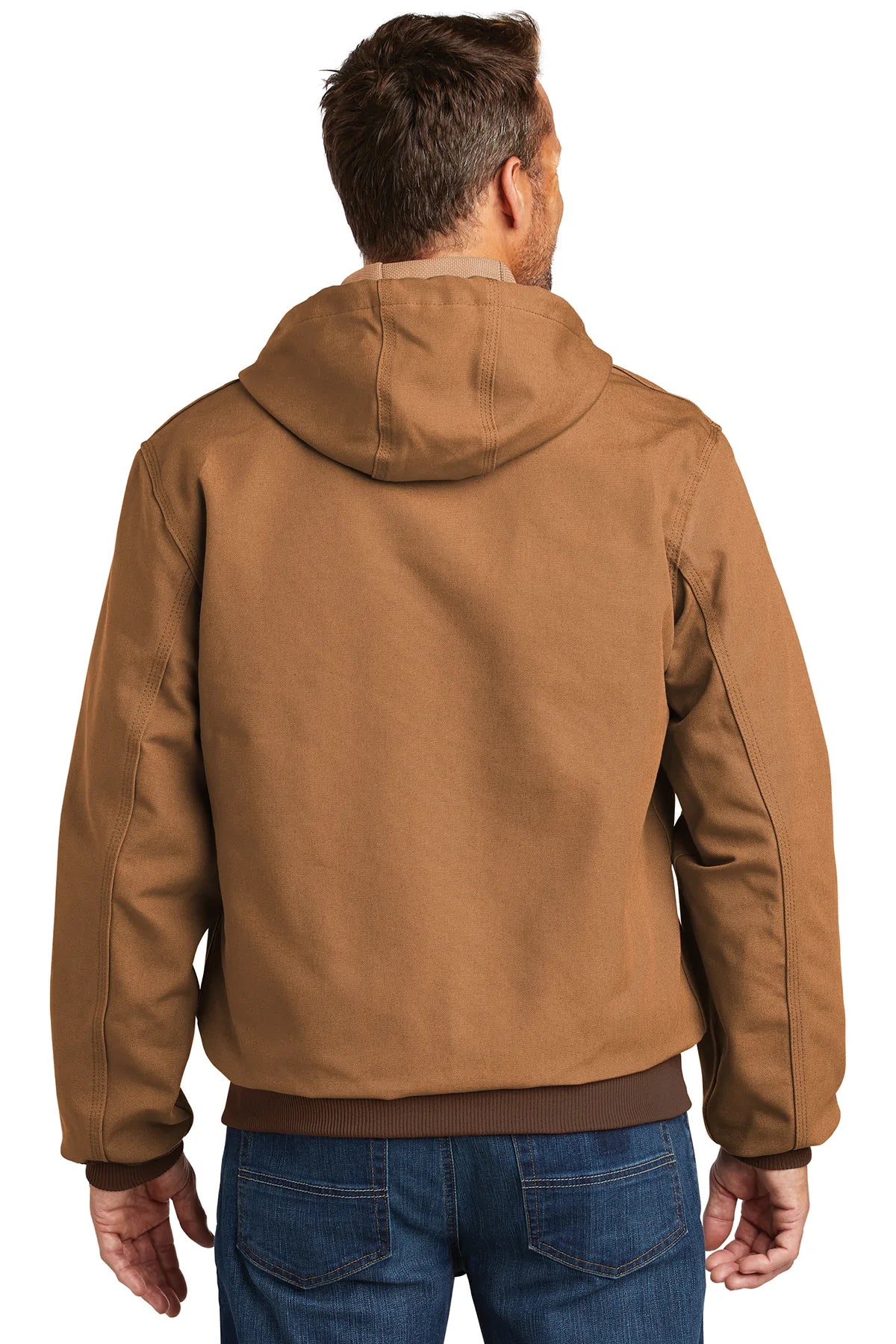 Carhartt Thermal Lined Duck Custom Jackets for Men - Heavy Duty Work Jacket in Carhartt Brown | Warm Winter Workwear for Construction & Outdoor Activities