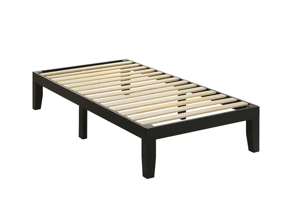 Amira Twin Platform Bed Frame - Modern Black Wooden Bed for Kids & Teens - Perfect for Small Bedrooms, Guest Rooms & Dormitories