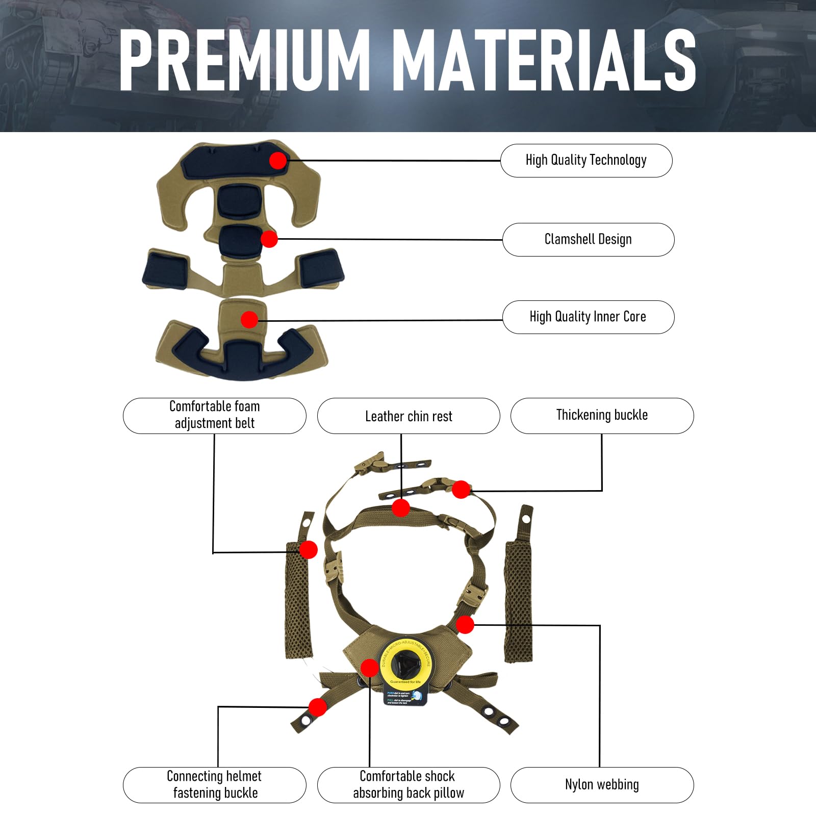 Premium Tactical Helmet Padding Kit - Military Grade Comfort & Impact Protection for Airsoft, Paintball & Outdoor Activities