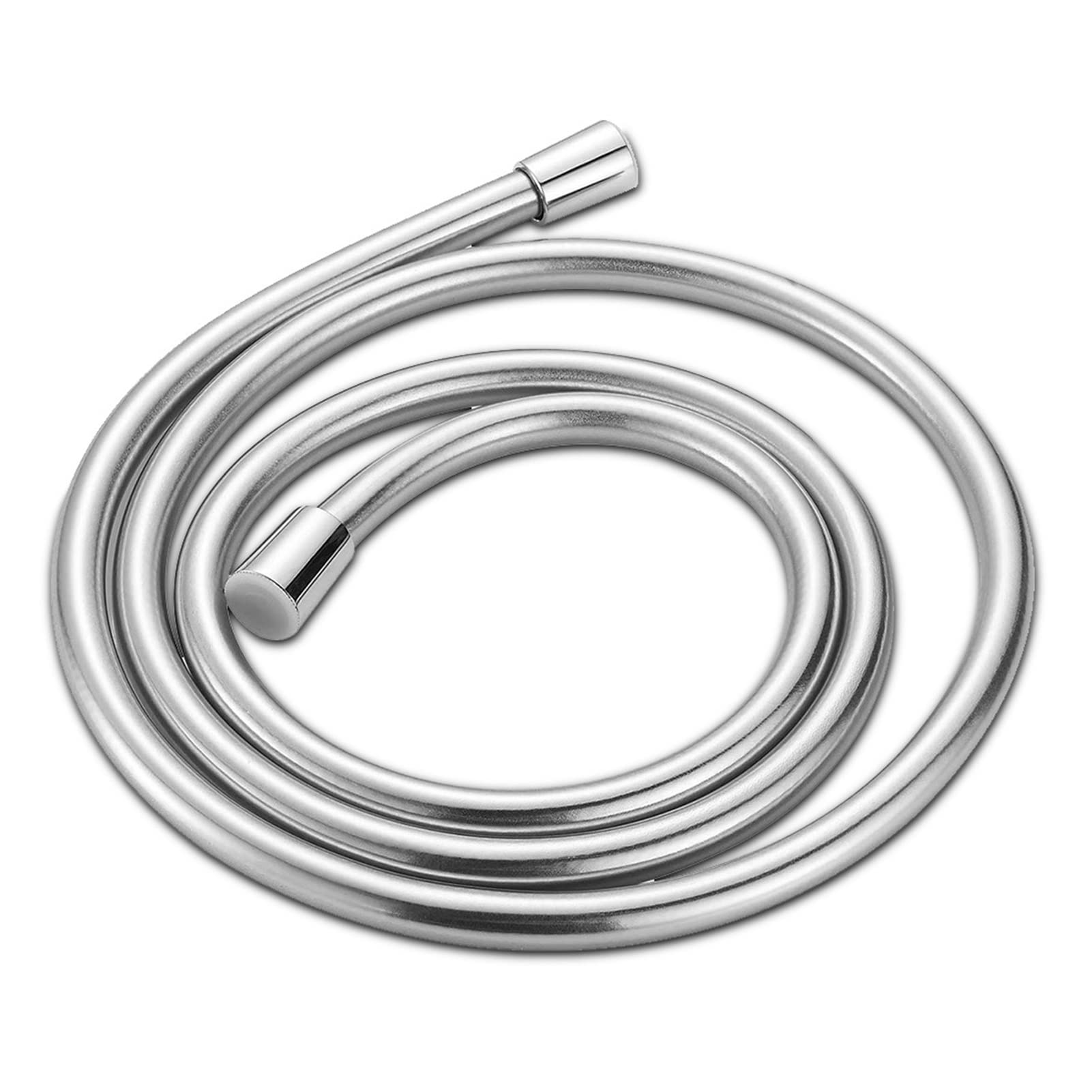 360° Rotating Anti-Kink Shower Hose - 1.5m Flexible PVC Handheld Shower Extension Pipe with Metal Connectors (Silver Gray) - Perfect for Bathroom, Spa, RV & Pet Washing