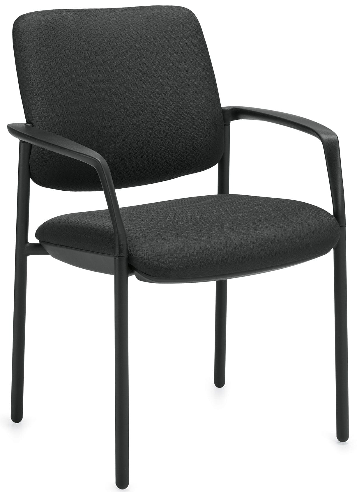 OTG3918B Black Fabric Waiting Room Chair with Arms - Comfortable Office & Reception Seating for Clinics, Hotels & Lobbies