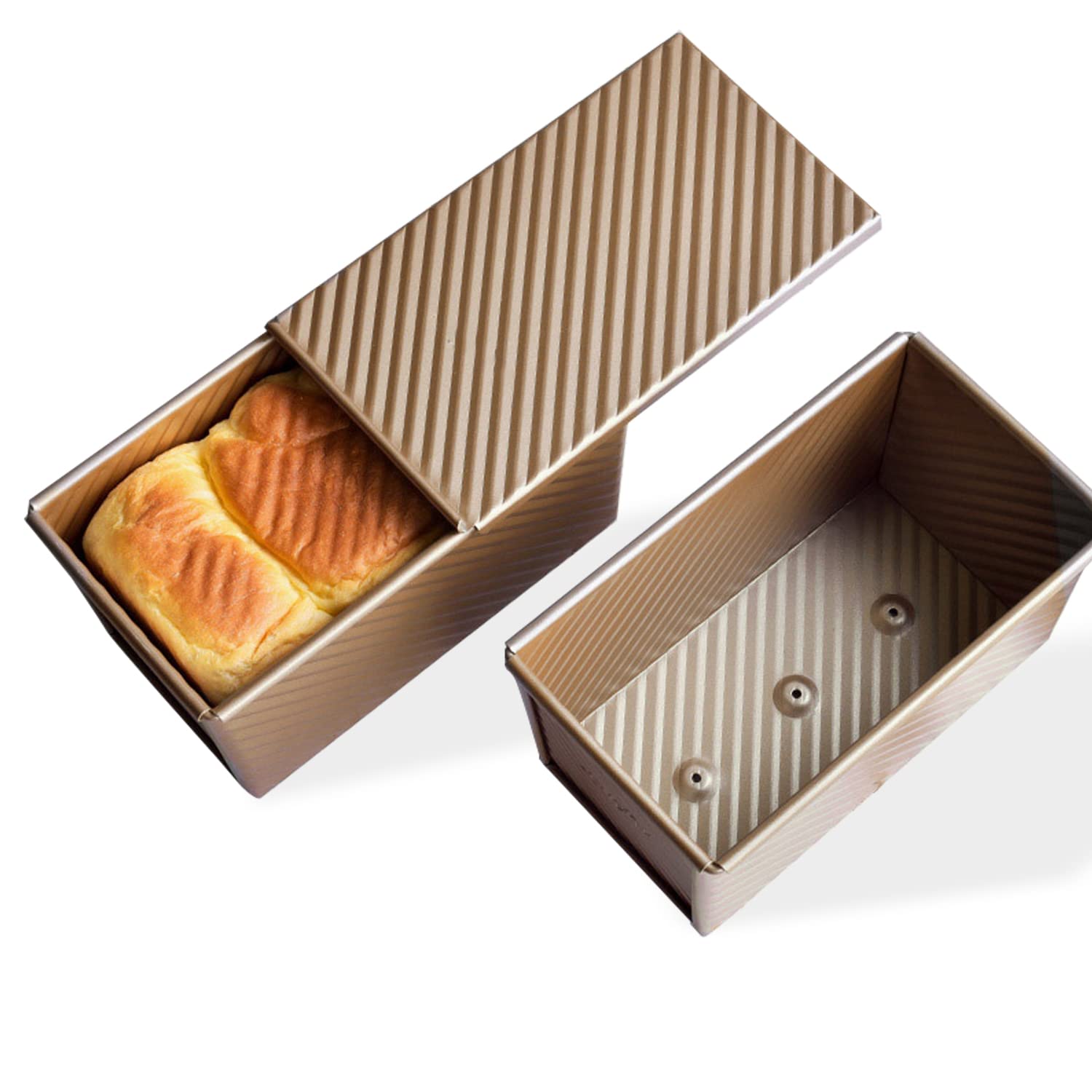 Non-Stick Carbon Steel Pullman Bread Pan with Lid - Rectangular Baking Pan for Homemade Bread, Toast & Sandwiches | Perfect for Baking, Meal Prep & Kitchen Storage