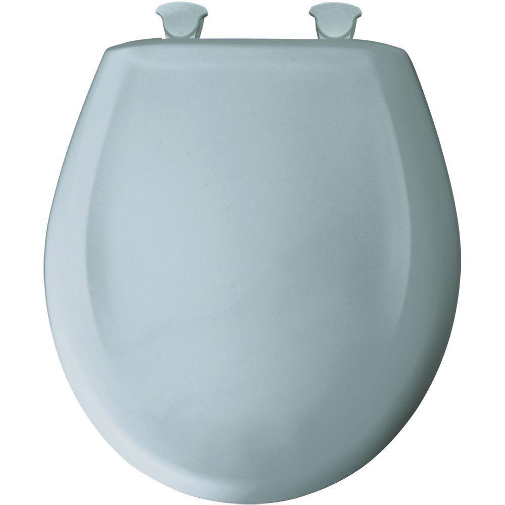Bemis Slow Close STA TITE Round Closed Front Toilet Seat in Heron Blue 481033 - Soft Closing, Durable & Easy to Install - Perfect for Bathroom Upgrade, Home Renovation & Commercial Use