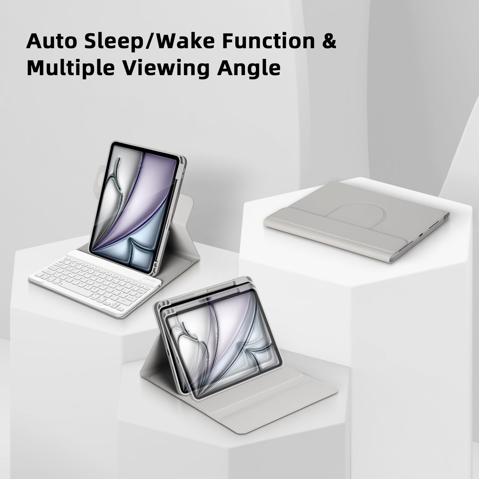 360° Rotating Magnetic Detachable Keyboard Case for iPad Air 11