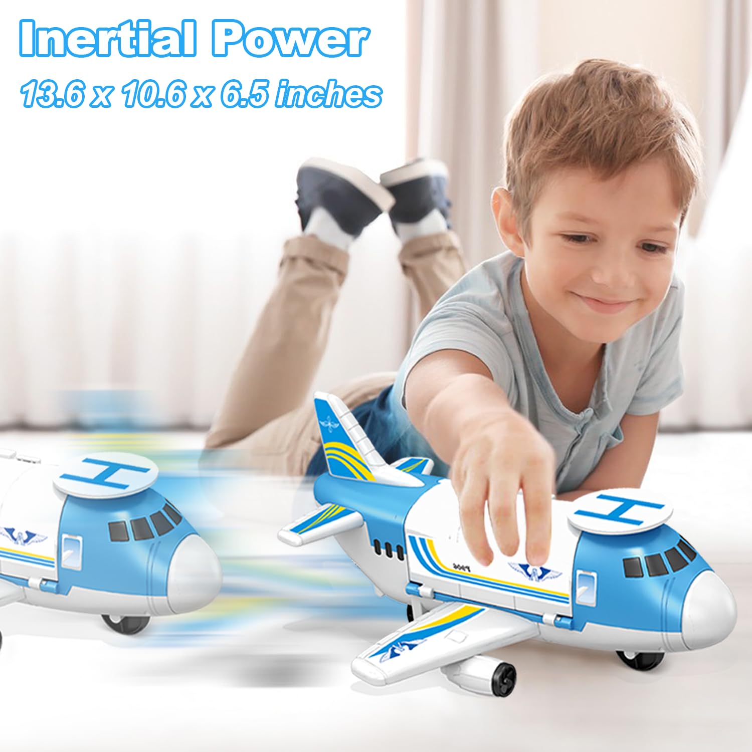 Best Airplane Toys for Kids Ages 2-7 - Durable Toddler Airplane Toy for Boys & Girls - Fun Educational Plane Toy for Birthday Gifts & Outdoor Playtime