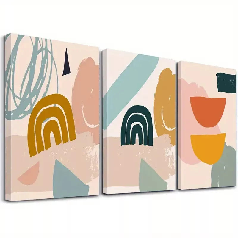 3-Piece Abstract Anime Art Minimalist Wall Decor Set - Framed Canvas Prints 50x70cm | High Quality Australian Made | Ready to Hang | Perfect for Living Room, Bedroom & Office Decor