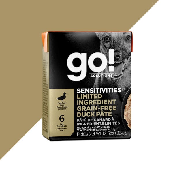 Go! Solutions Sensitivities Limited Ingredient Grain-Free Duck Pate Wet Dog Food for Sensitive Stomachs – 12.5oz Can – Hypoallergenic & Digestive Support – Perfect for Dogs with Food Allergies or Sensitivities