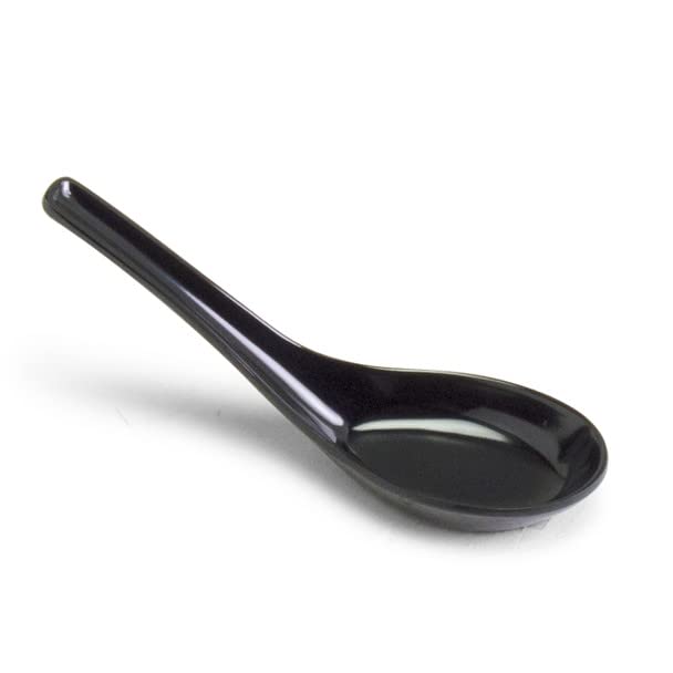 JapanBargain 3192 - 60 Pack Black Japanese Soup Spoons | Asian Rice, Pho, Ramen & Wonton Soup Spoons | Perfect for Noodle Bowls, Asian Cuisine & Home Dining