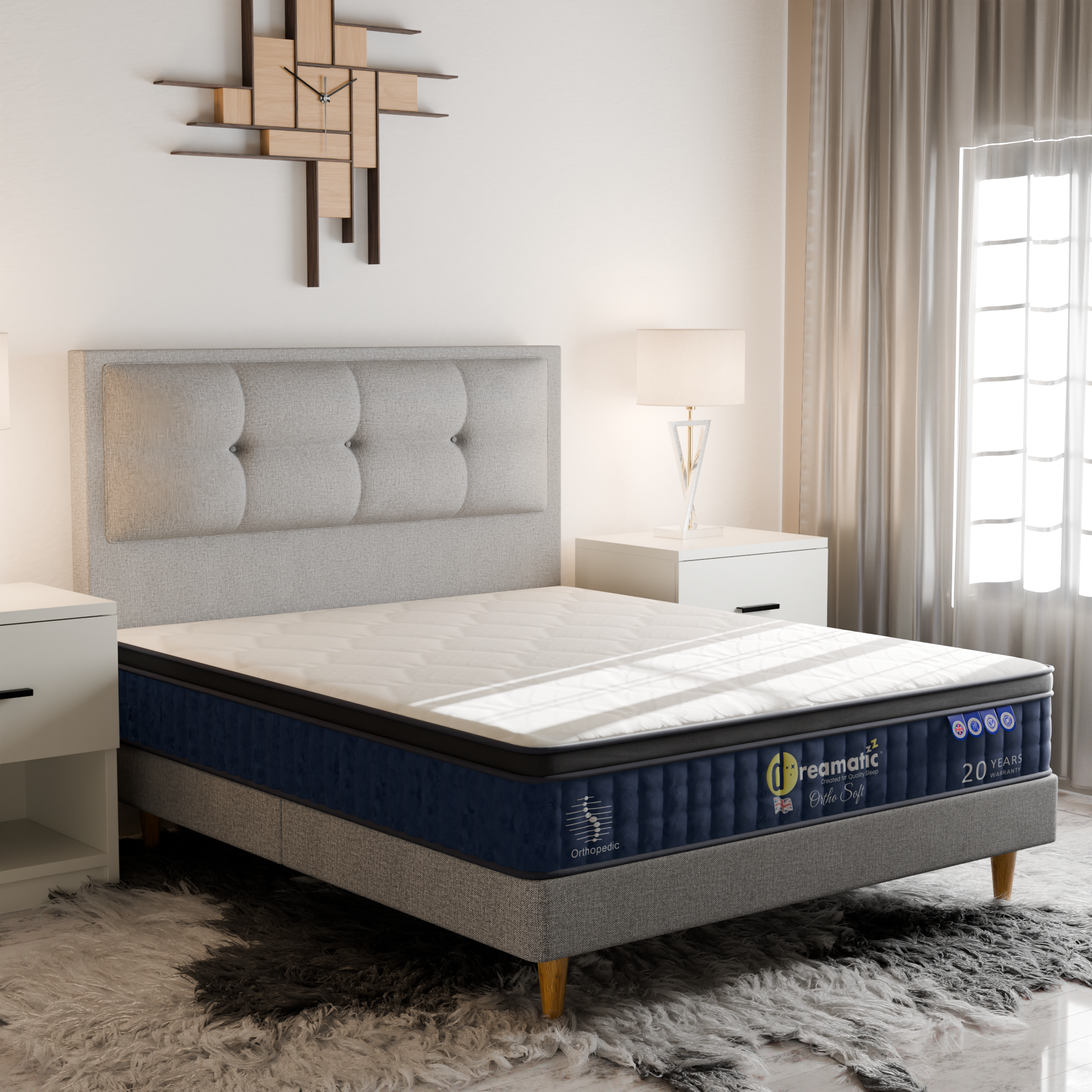 Dreamatic Orthopedic Soft Pocketed Spring Mattress - Queen & King Size - Premium Support for Back Pain Relief & Pressure Relief - Perfect for Master Bedroom, Guest Room & Apartment Sleeping