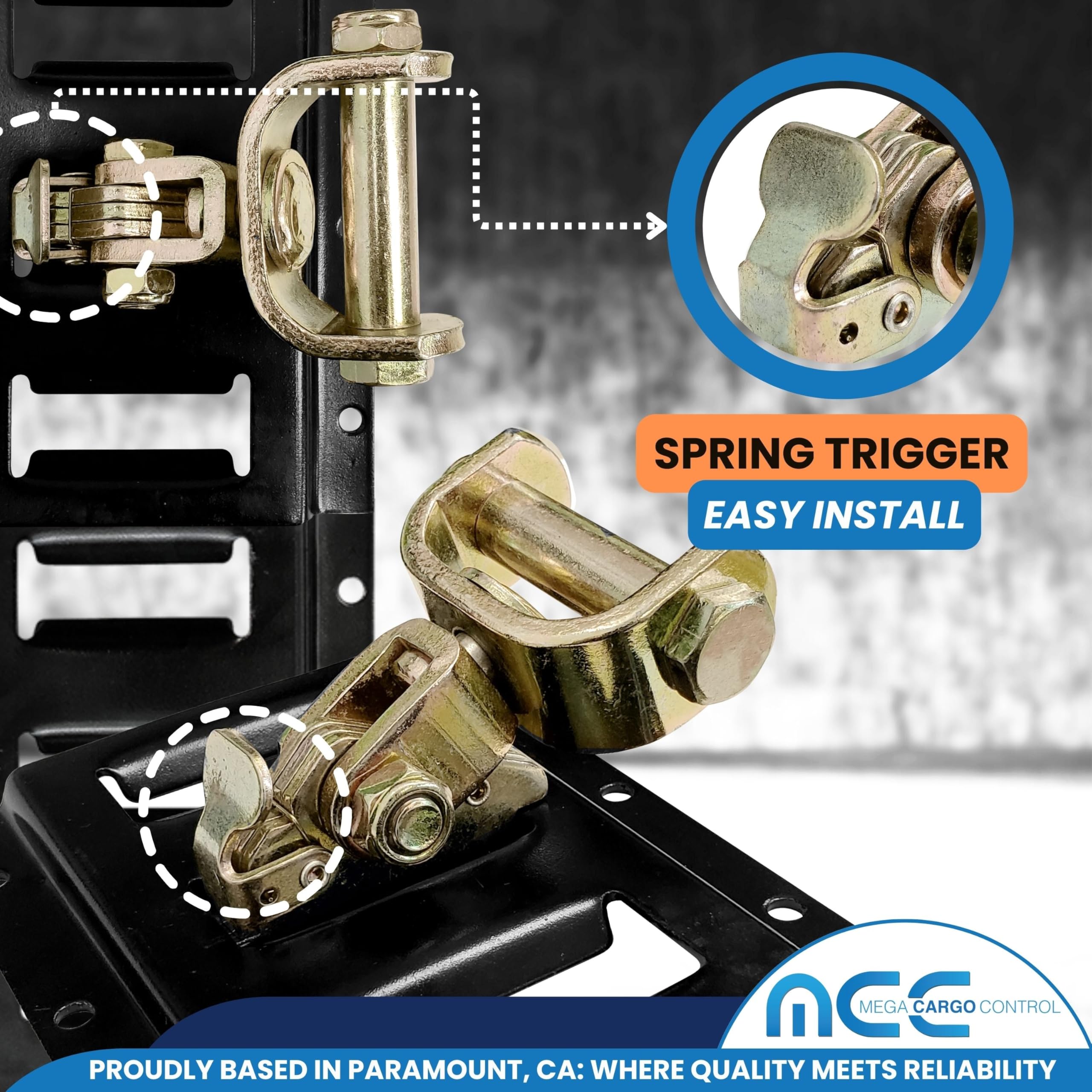 50 Pack Heavy Duty E-Track Roller Idler Swivel Fitting - Secure Tie Down Anchors for E Track Ratchet Straps, Wheel Straps & Cargo Control - Perfect for Trailers, Trucks, ATV, UTV, Flatbeds & Enclosed Trailers - Durable Transport & Towing Solution