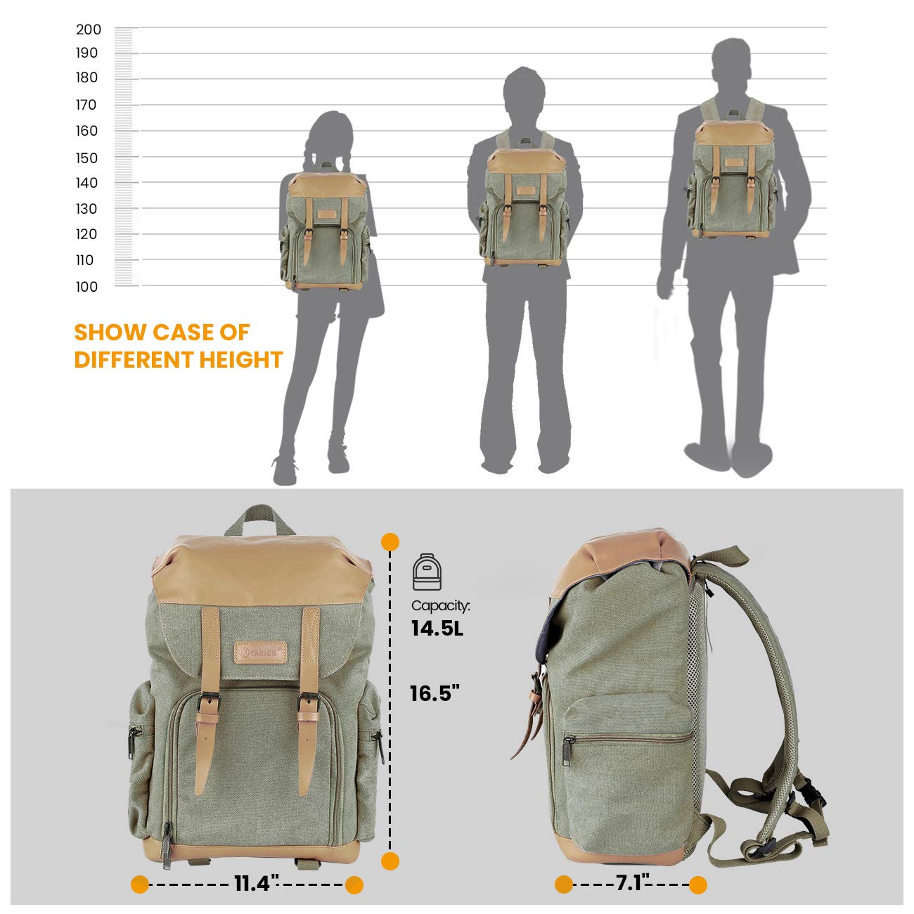 Vintage DSLR Camera Backpack with Laptop Compartment - Waterproof Photography Bag for Travel & Outdoor Shooting