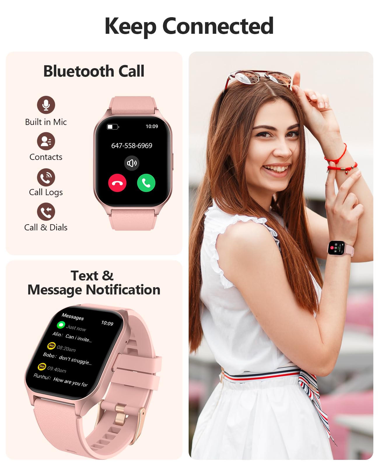 SOUYIE Smart Watch for Women with Call Function, 2.06