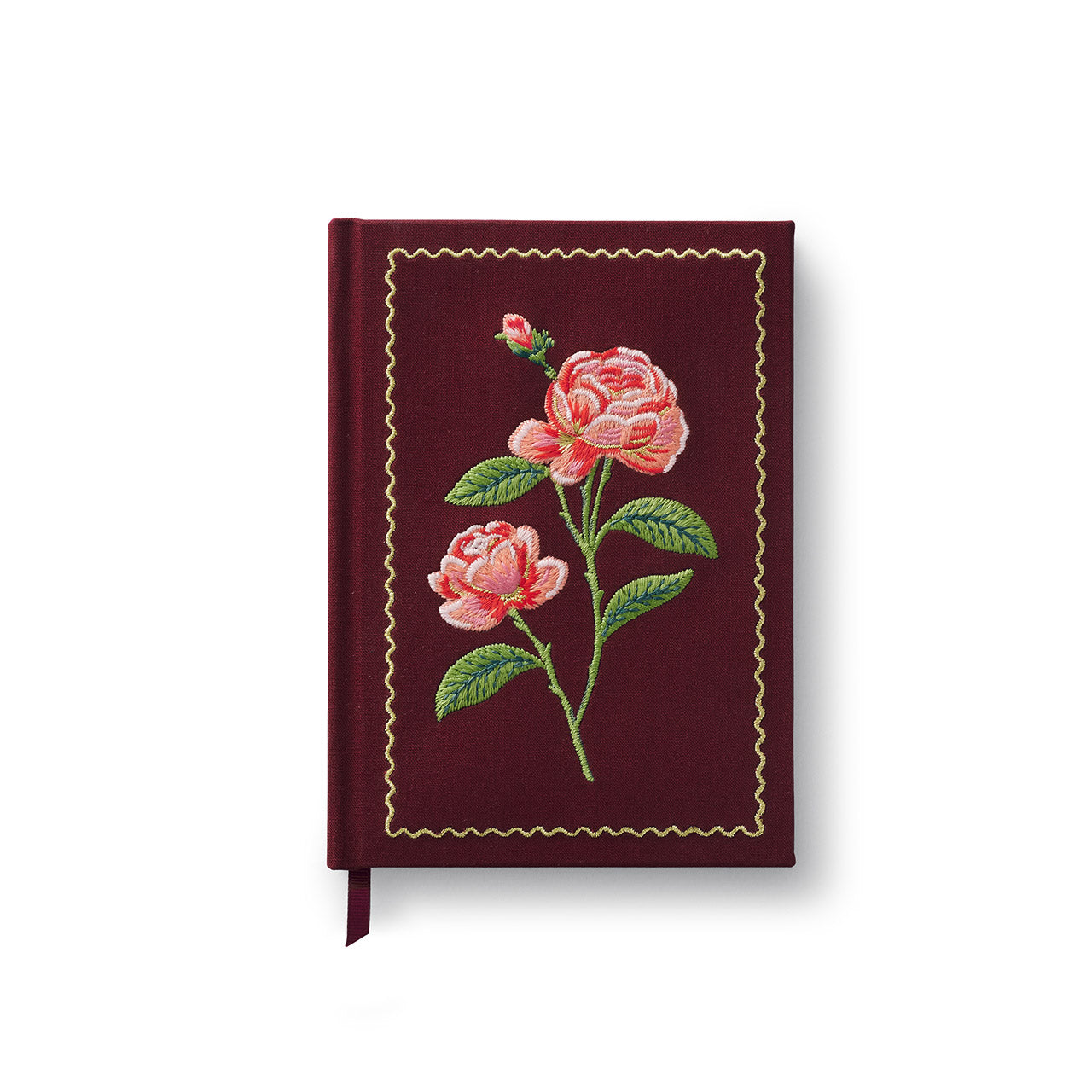 Roses Embroidered Fabric Journal - Floral Design Notebook for Writing, Sketching & Gift Giving - Perfect for Journaling, Scrapbooking & Creative Projects