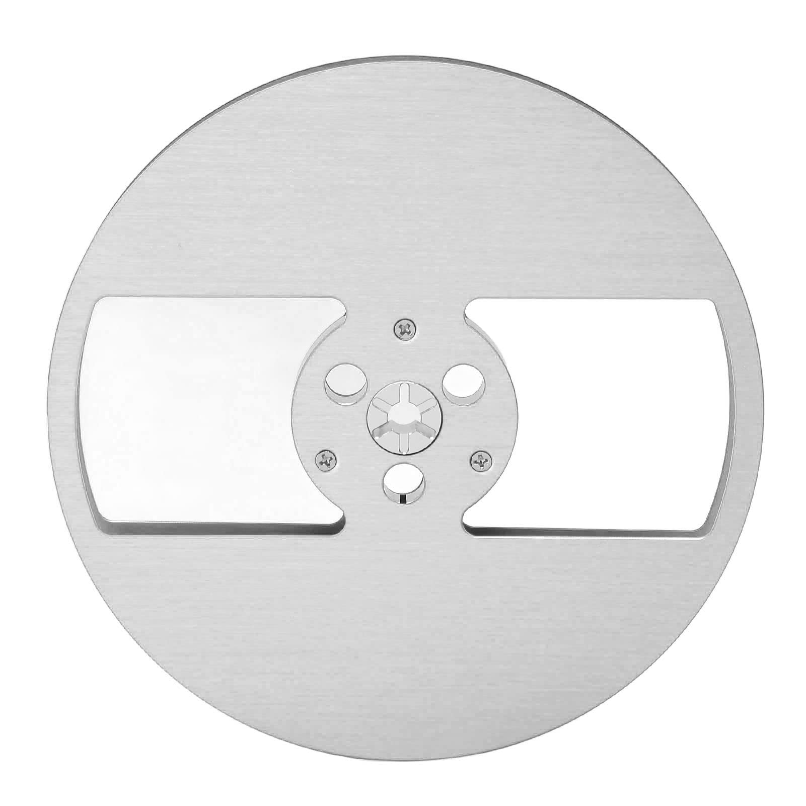 OUSIKA 1/4 Inch 7 Inch Empty Tape Reel - 2 Hole Universal Open Reel for Audio Recording | Aluminum Alloy Take Up Reel Compatible with TEAC Tapes (Silver) | Perfect for Vintage Tape Restoration & Analog Audio Projects
