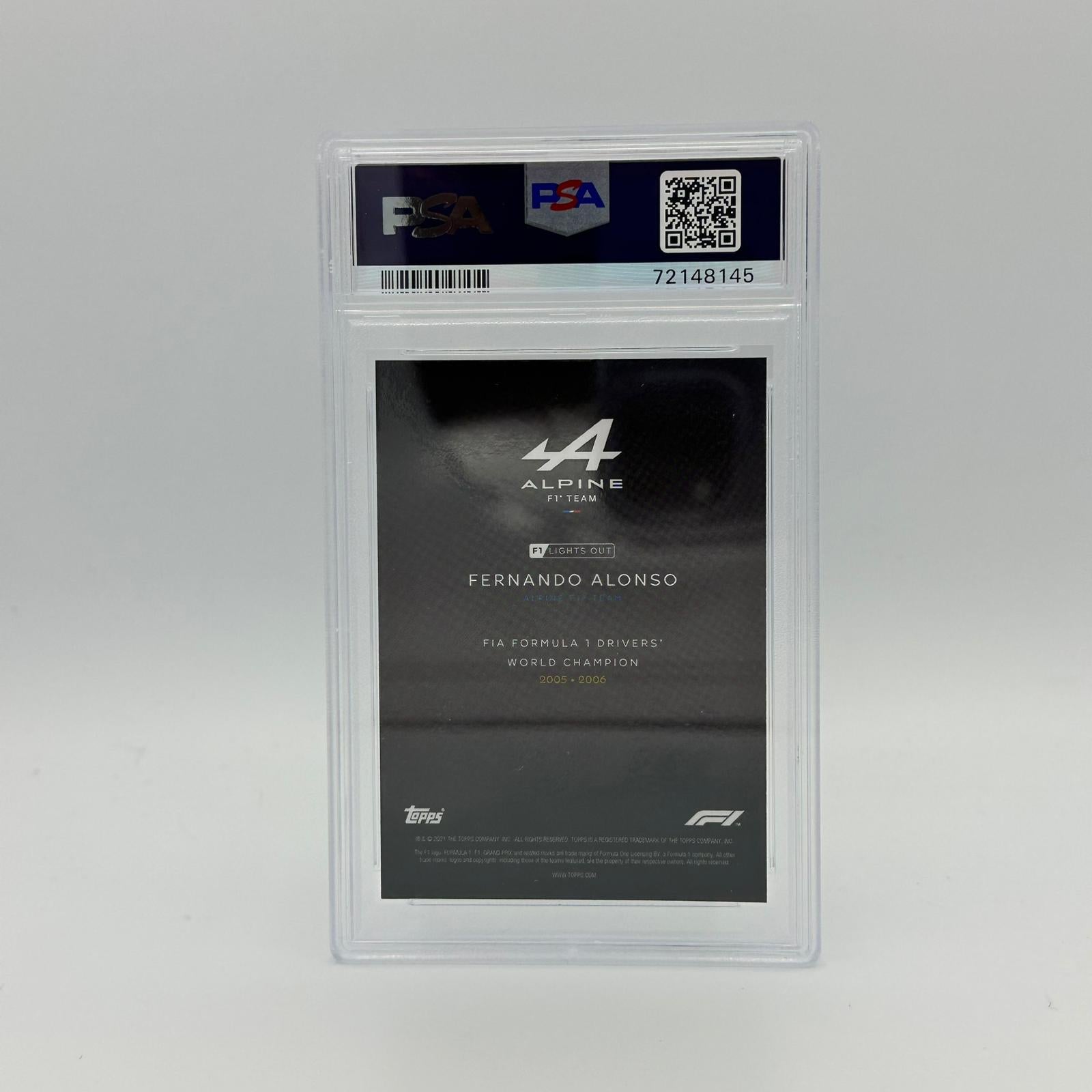 PSA 8 Graded 15/25 Fernando Alonso 2005 Drivers World Champion Trading Card - Perfect for F1 Collectors, Sports Memorabilia Displays & Racing Enthusiasts