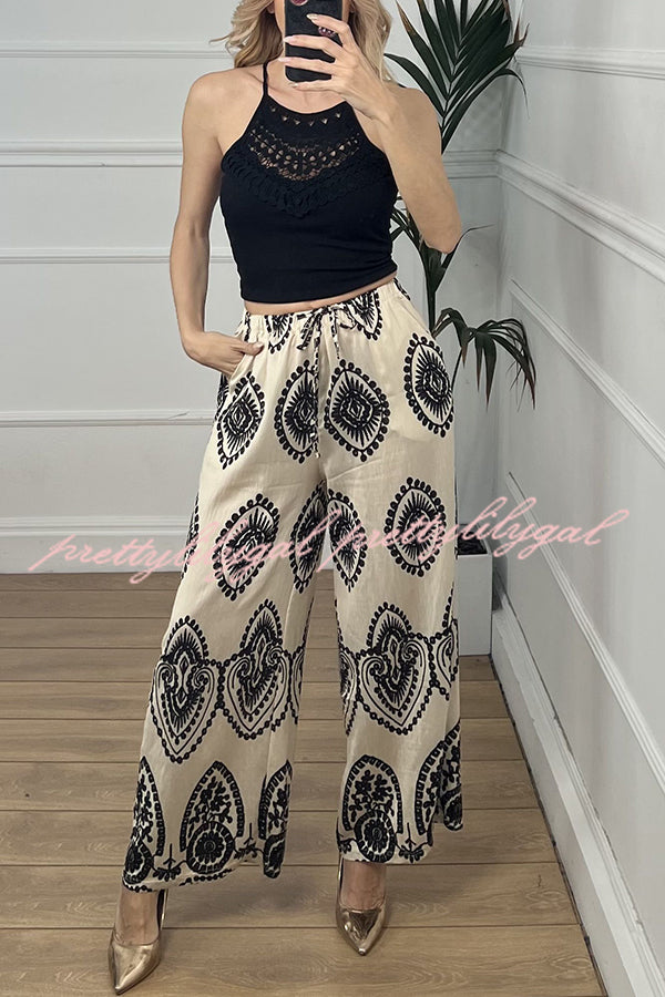 Stylish Elastic Waist Wide Leg Pants with Pockets - Trendy Casual Lounge Pants for Women - Perfect for Yoga, Travel & Everyday Comfort