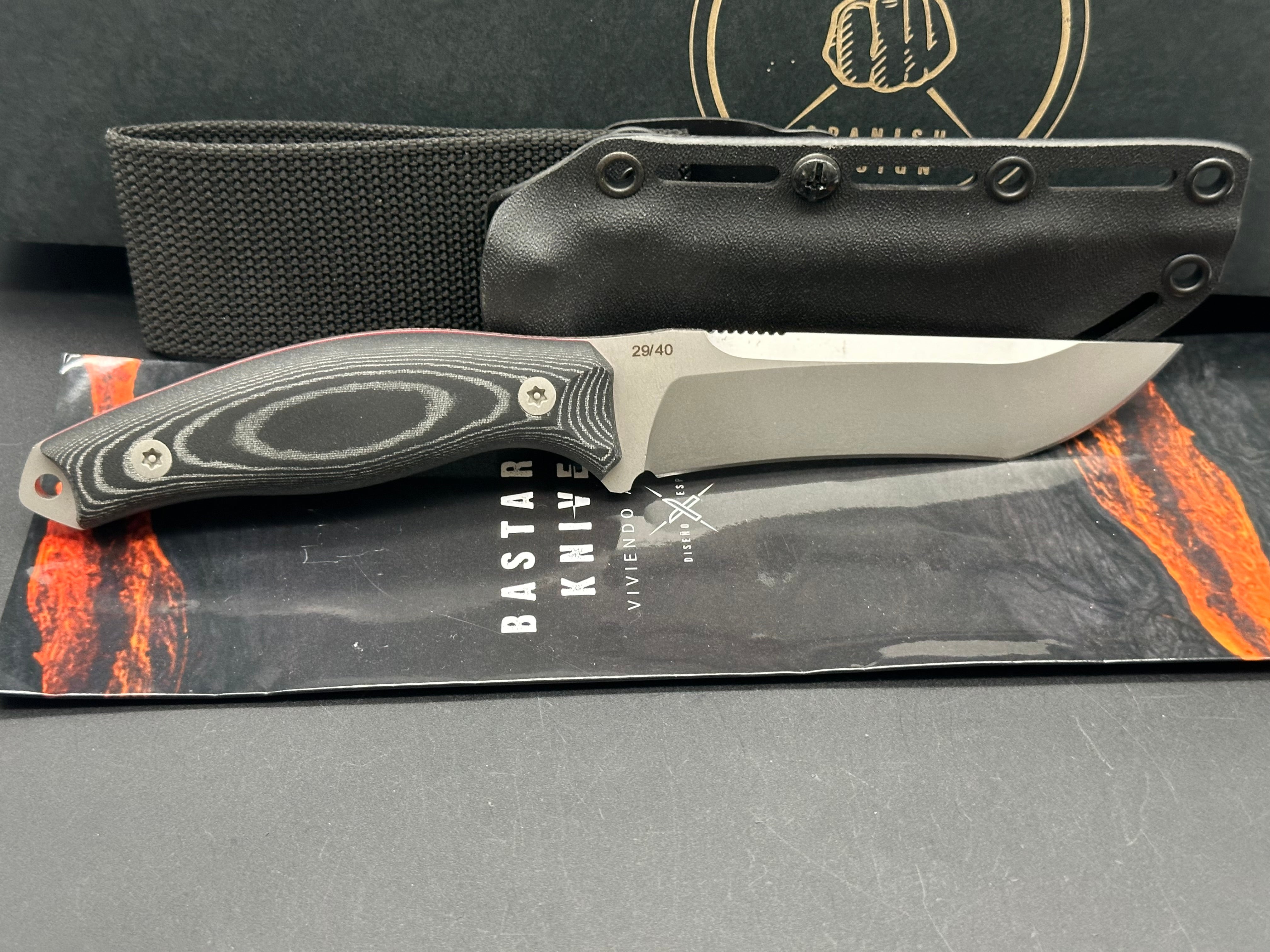 BASTARD KNIVES REAPER Fixed Blade Knife - Sleipner Steel Blade with Black Micarta Handle & Kydex Sheath | Tactical Survival, Outdoor Camping, Hunting Gear