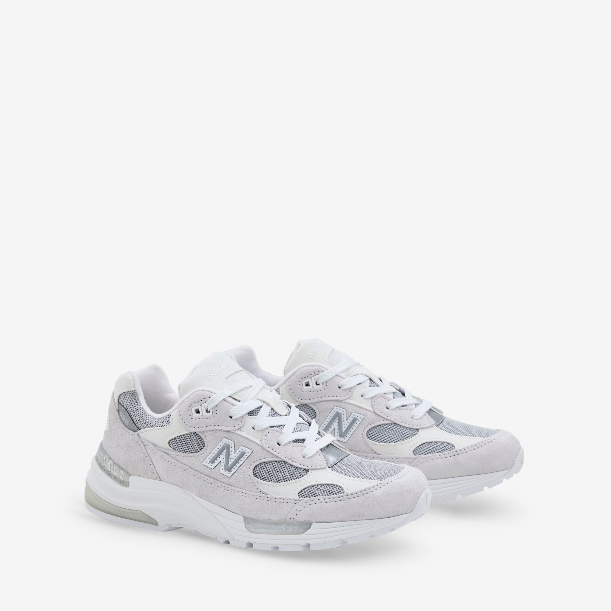 Original White 992 Sneakers | Reflective Silver Metallic Design | Made in USA | Perfect for Running, Gym & Casual Wear