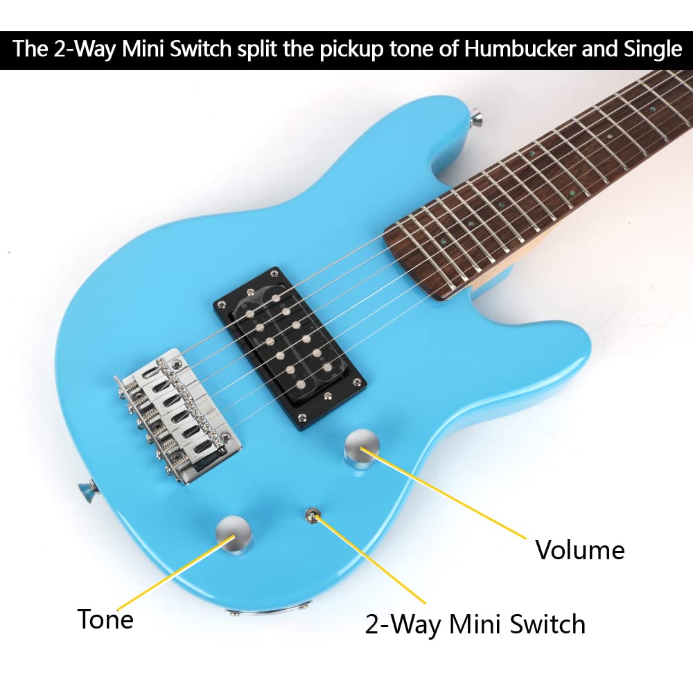 30 Inch Beginner Electric Guitar Kit for Kids & Teens - Starter Package with Amp, 600D Gig Bag, Picks, Cable, Strap & Extra Strings (Blue) - Perfect for Home Practice, Music Lessons & Rock Band Performances