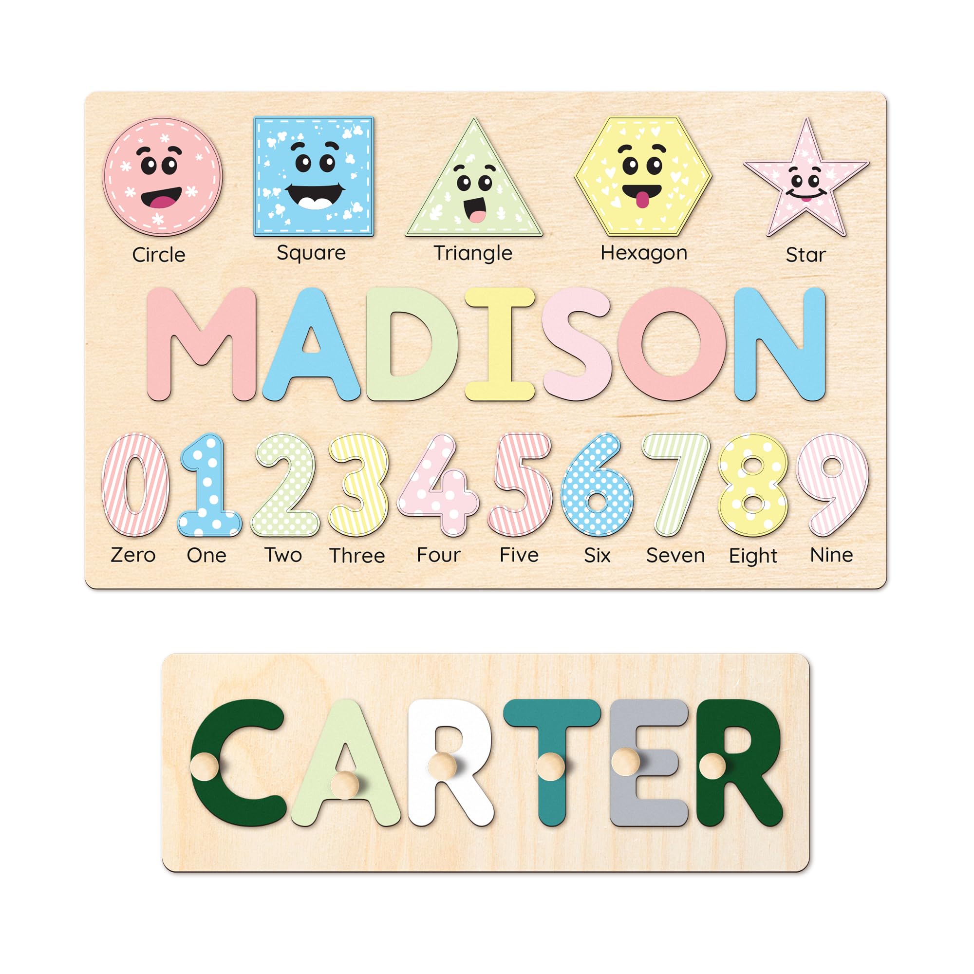 Personalized Wooden Number Puzzle - Montessori Learning Toy for Kids, Custom Name Puzzle, Educational Birthday & Christmas Gift for Toddlers & Boys - Perfect for Homeschooling & Preschool Math Activities