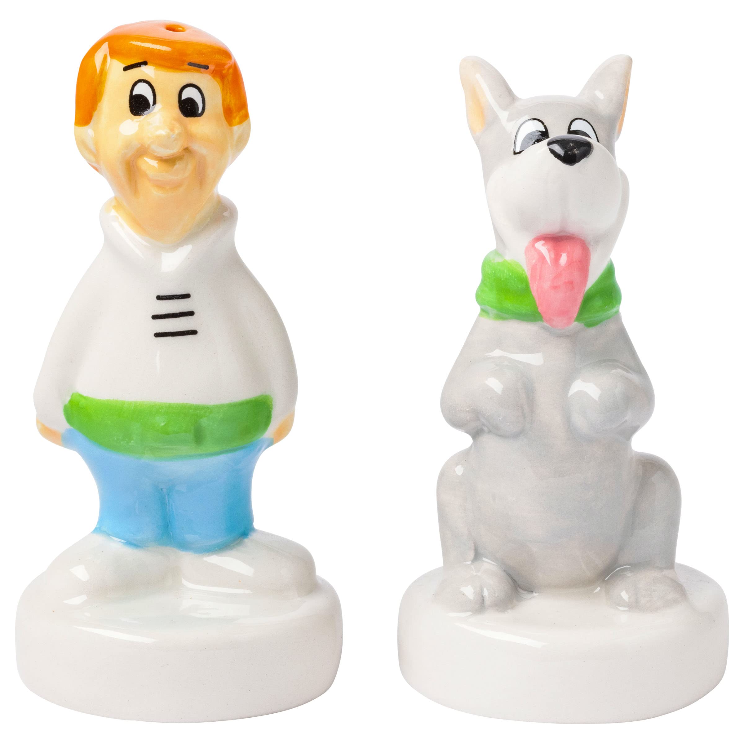 The Jetsons George and Astro Ceramic Salt and Pepper Shaker Set - Vintage Cartoon Collectible for Kitchen, Dining Table & Gift Giving - Silver Buffalo Brand
