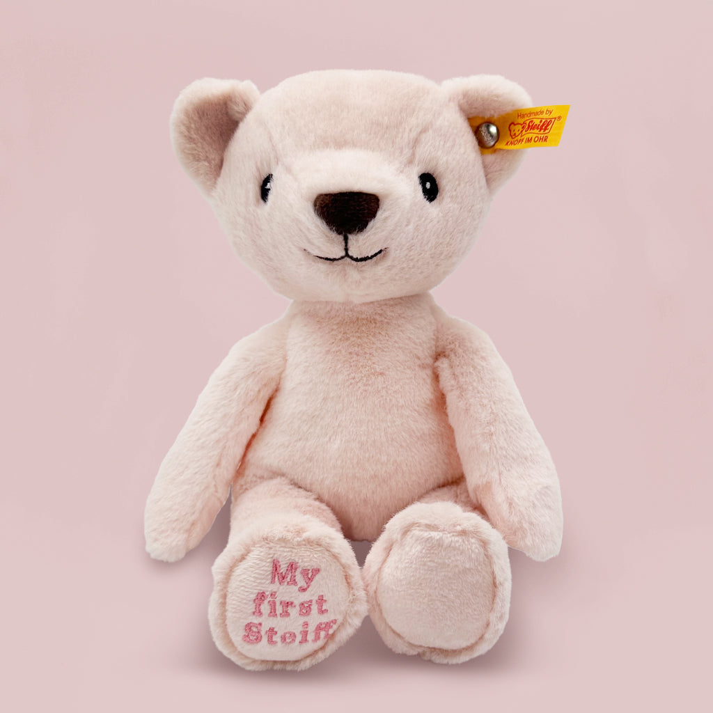 Steiff My First Muslin Blanket & Swaddle Set - Soft Baby Gift for Newborns, Girls & Boys, Pink - Perfect for Nursery, Swaddling & Cuddling