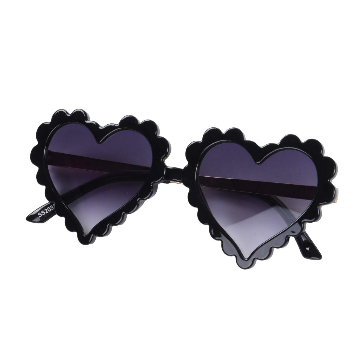 Springcmy Kids Heart Shaped Sunglasses for Girls - UV Protection Vintage Style Sunglasses for Baby, Party, Beach & Photography - Perfect for Outdoor Play, Birthday Parties & Summer Vacations