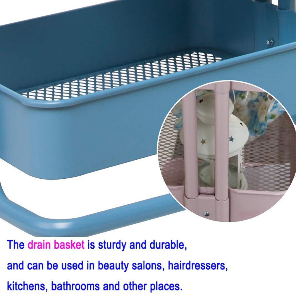 MERTNK Heavy Duty Rolling Utility Cart - Pink Storage Trolley for Kitchen, Salon, Spa | Mobile Beauty Cart with Thickened Shelves | Perfect for Hair Styling Tools, Salon Supplies & Home Organization