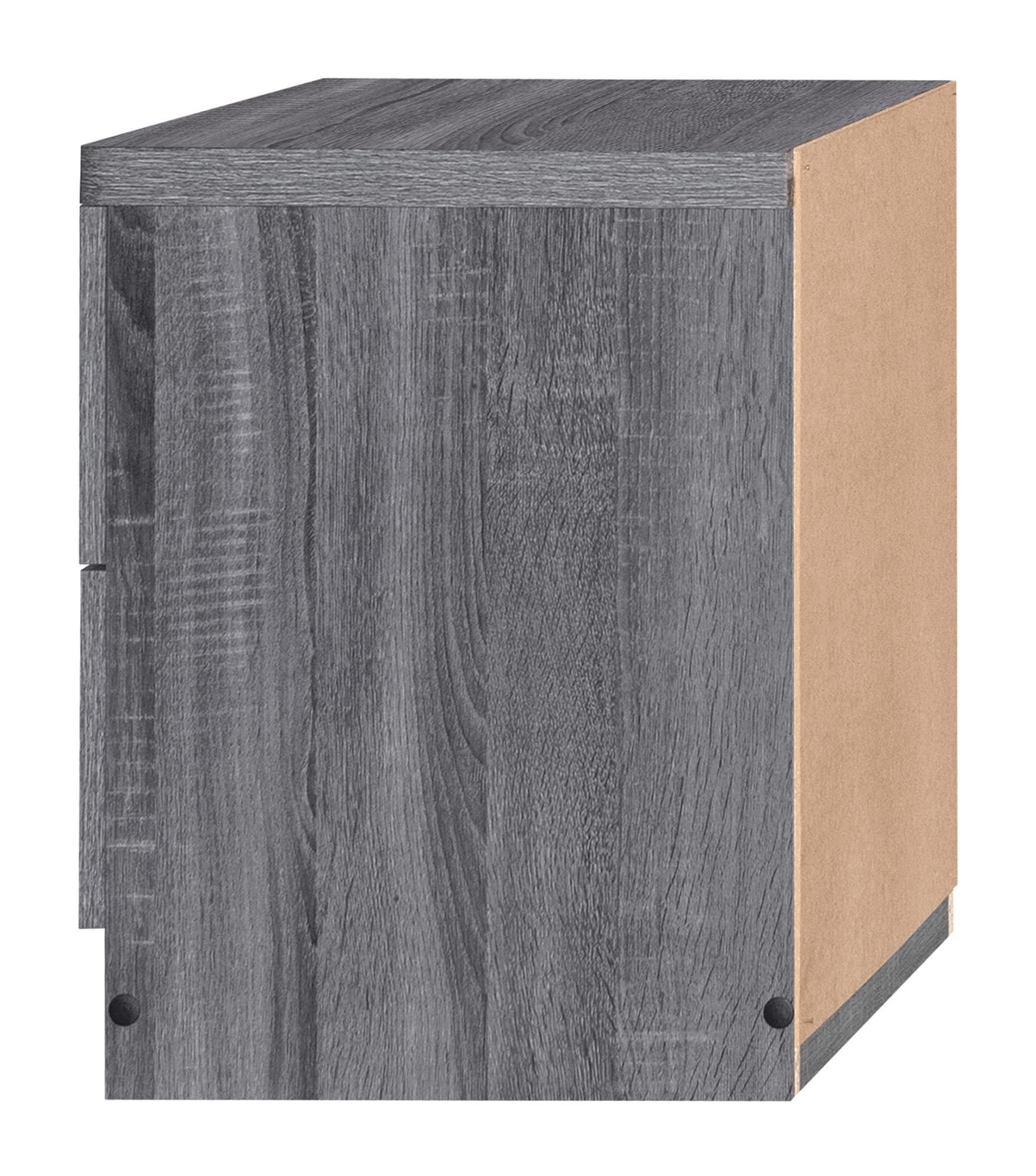 Better Home Products Cindy Faux Wood 2-Drawer Nightstand in Gray - Modern Bedside Table for Small Spaces, Bedroom Furniture with Storage