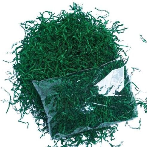 JPPL Eco-Friendly Shredded Crinkle Cut Paper - 100g Pack (Green) for Gift Wrapping, Basket Filling, Party Confetti & Decoration | Reusable, Sustainable Packaging for E-commerce & Home Use