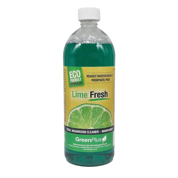 Clean Plus Lime Fresh Total Washroom Cleaner & Maintainer - Bathroom & Toilet Deep Cleaner for Tiles, Sinks & Showers - Eliminates Odors & Stains