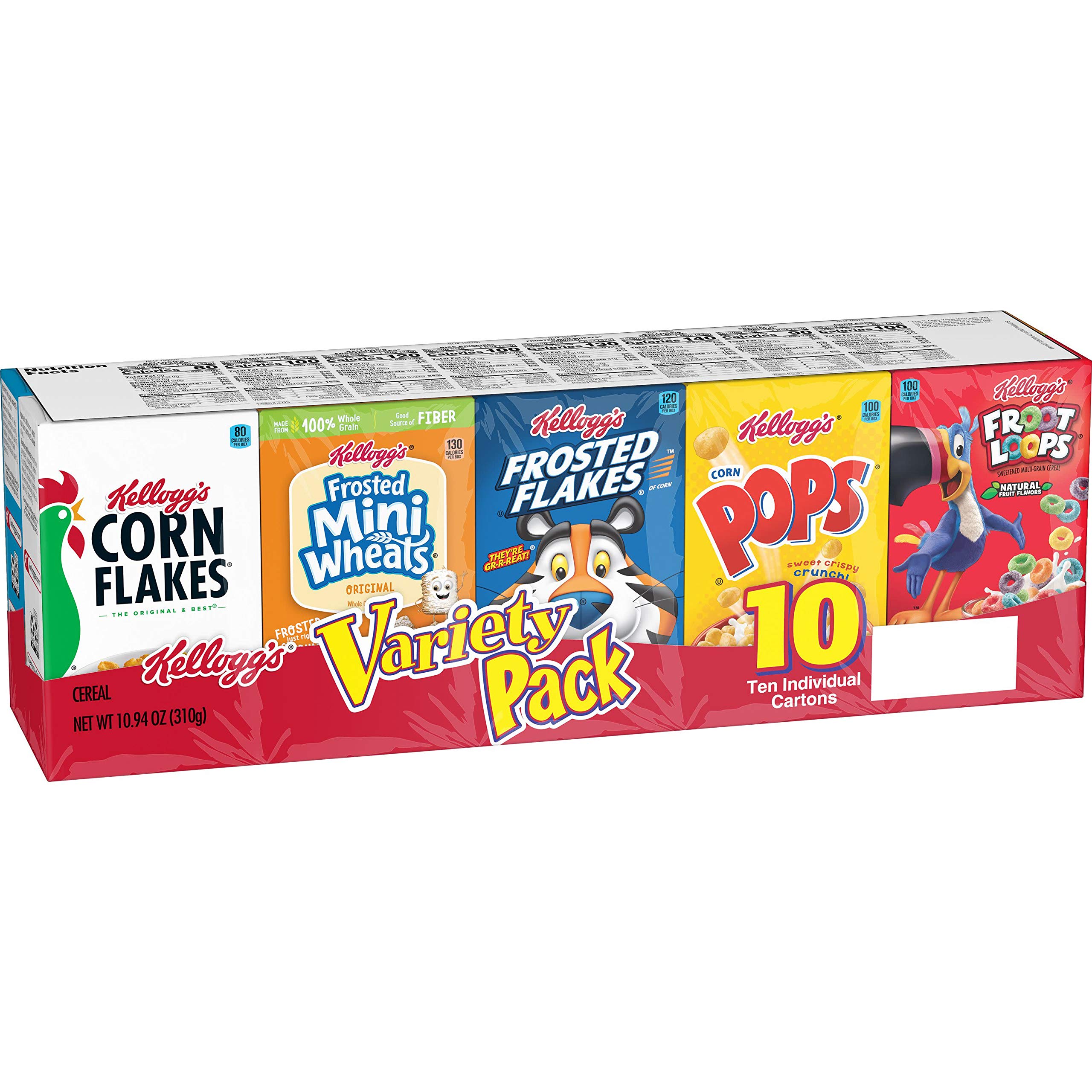 Kellogg's Breakfast Cereal Variety Pack - 12 Count Assorted Flavors | Perfect for Family Breakfast, Office Snacks & Kids Lunch Boxes
