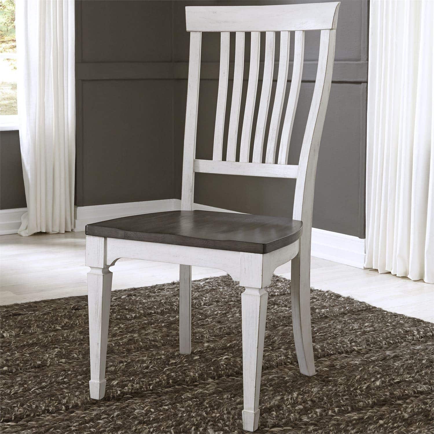 Two Tone Dining Table Set - Modern Wooden Kitchen Table with Matching Chairs for Family Meals & Entertaining