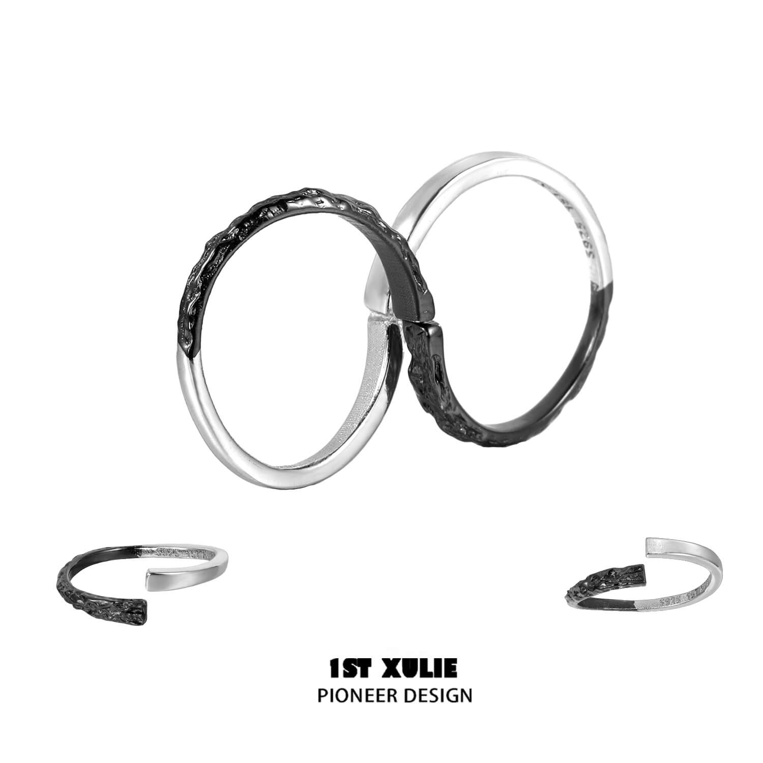 Scorch S925 Sterling Silver Detachable Rings for Women - Adjustable Stackable Fashion Rings Set - Perfect for Everyday Wear, Gifts & Special Occasions