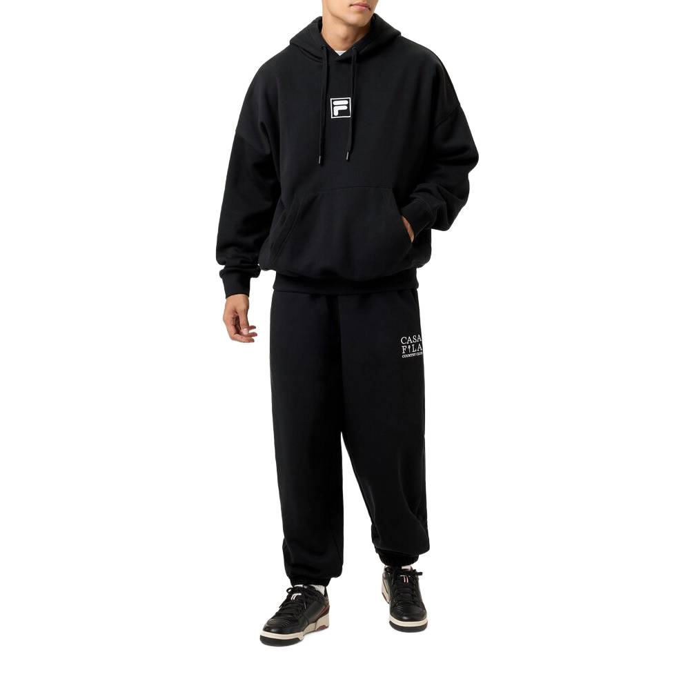Fila Unisex Crest Country Club Hoodie - Soft Cotton Pullover Sweatshirt for Men & Women (Black) | Perfect for Golf, Casual Wear & Outdoor Activities