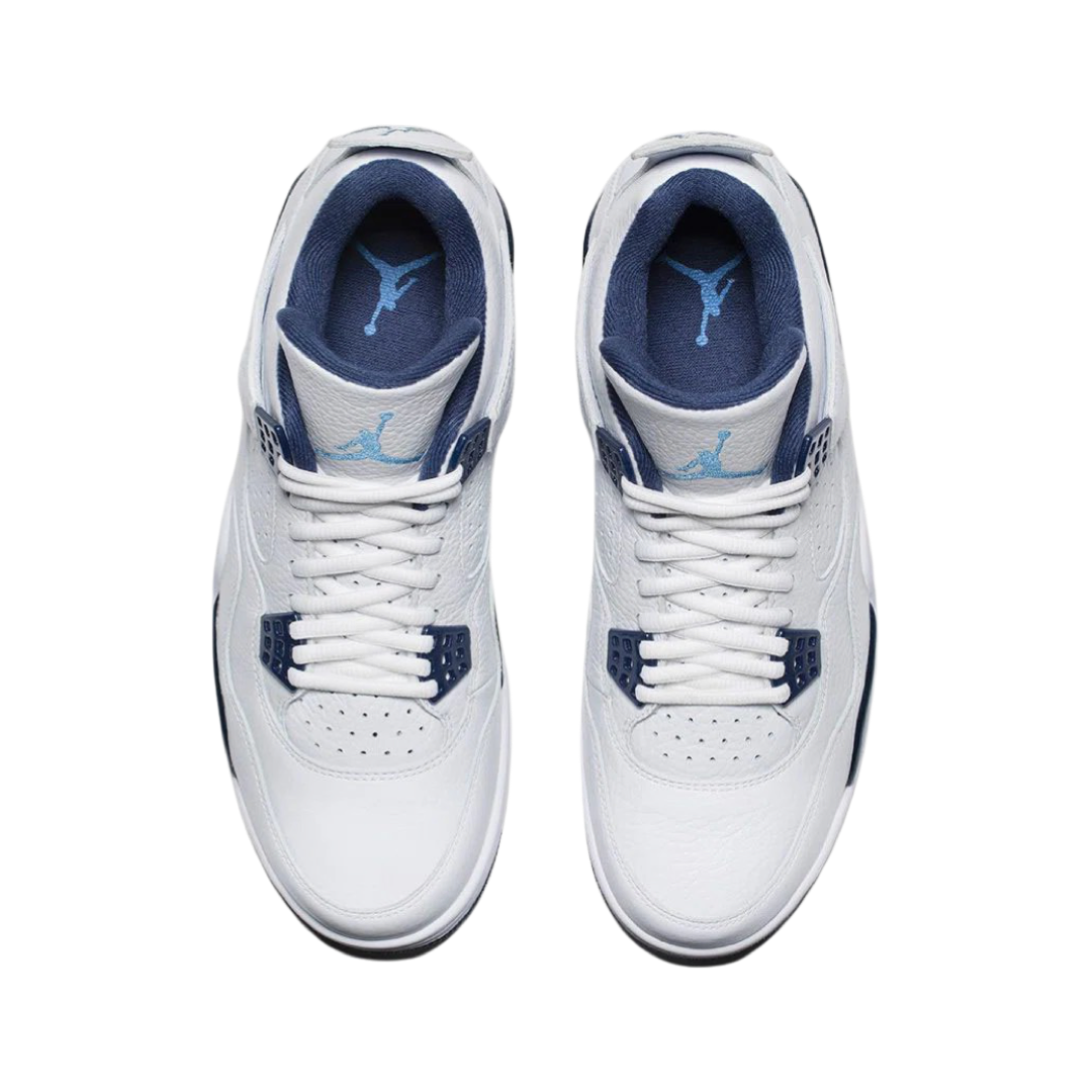 Air Jordan 4 Retro Sneakers in Columbia White, Legend Blue & Midnight Navy - Men's Basketball Shoes for Casual Wear & Street Style