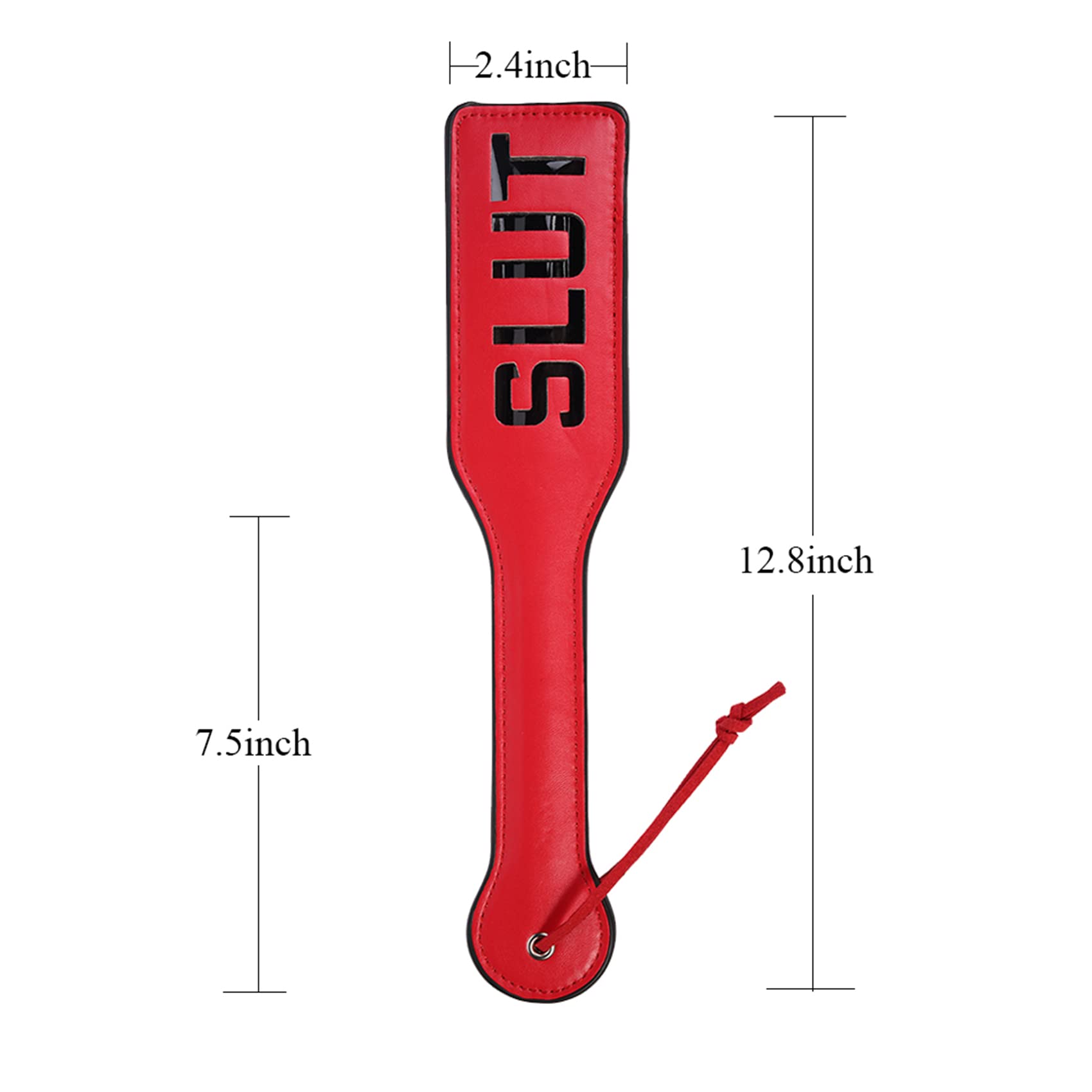 Premium Faux Leather Spanking Paddle for Adults - 12.8 Inch BDSM Toy for Couples, Sensual Play & Spanking - Perfect for Role Play, Bondage & Intimate Scenes (Red)