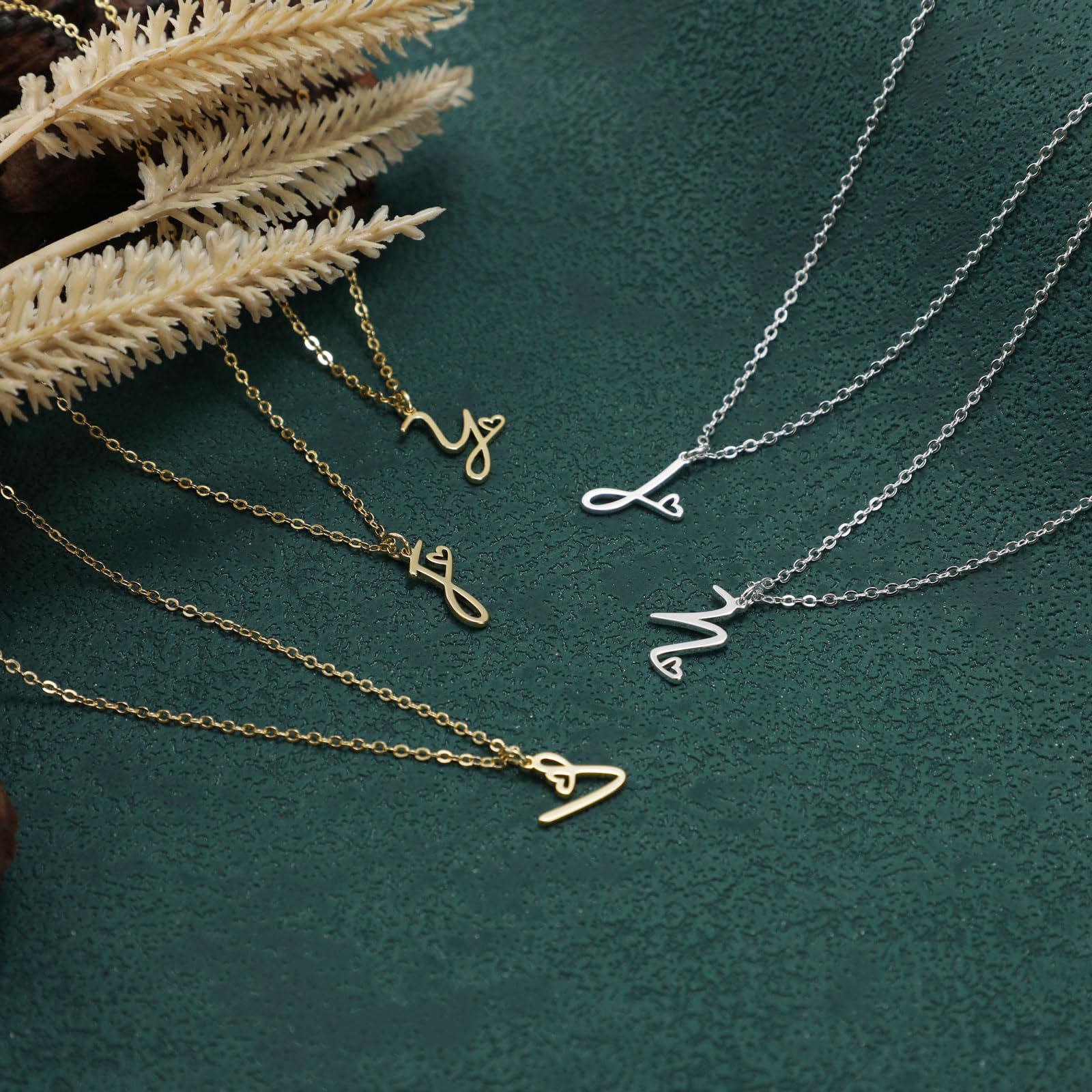CAROVO Initial Necklace for Women - 14K Gold & Silver Letter Pendant, Dainty Monogram Name Jewelry, Trendy Minimalist Choker Necklace Gift for Her | Perfect for Everyday Wear, Date Nights & Special Occasions