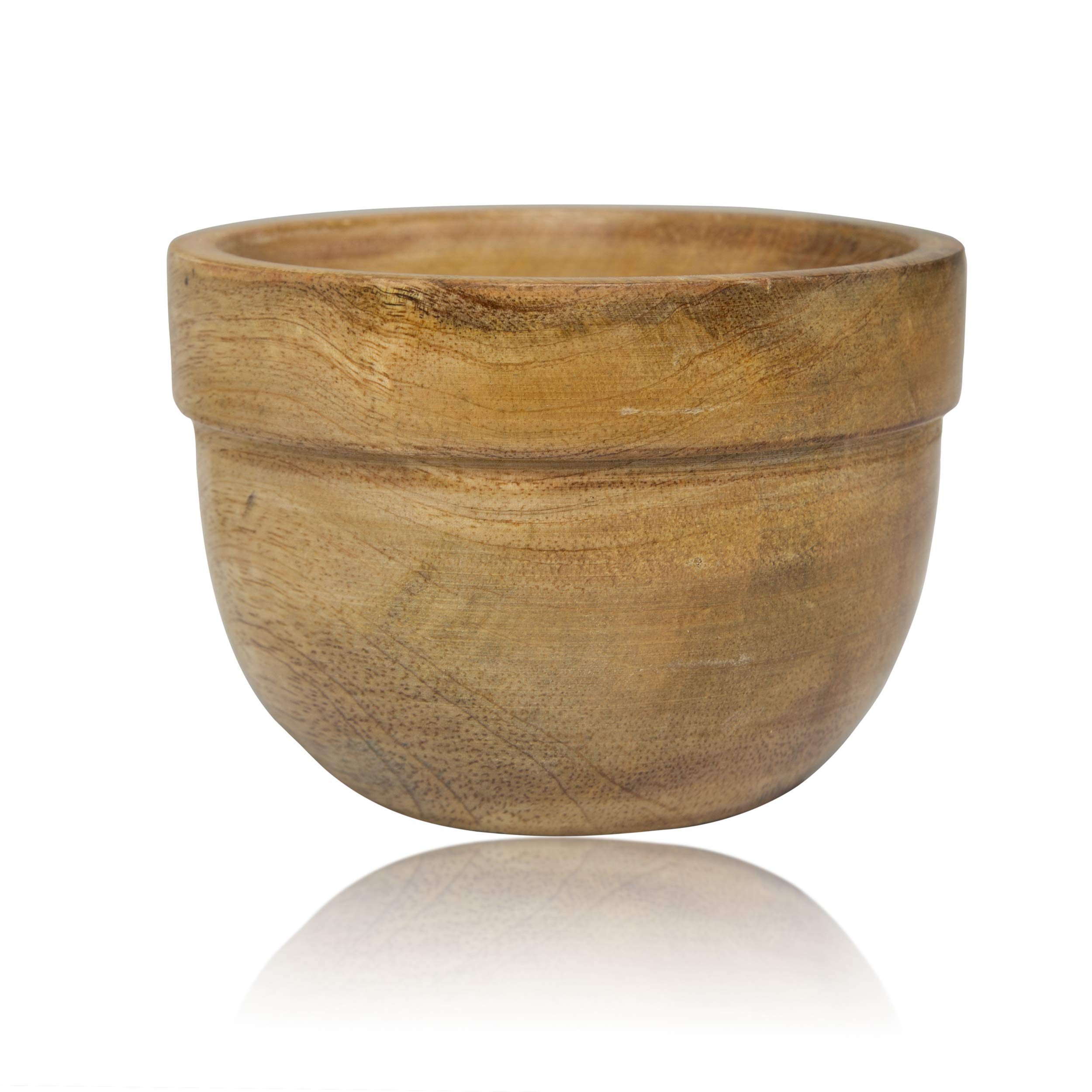 Handmade Indian Wooden Mortar and Pestle Set - Natural Rustic Style Herb & Spice Grinder, Masala Mixer, Manual Kharal for Crushing Seasonings & Pills - Perfect Kitchen Utensil & Housewarming Gift for Ayurvedic Cooking, Herbal Remedies & Spice Preparation