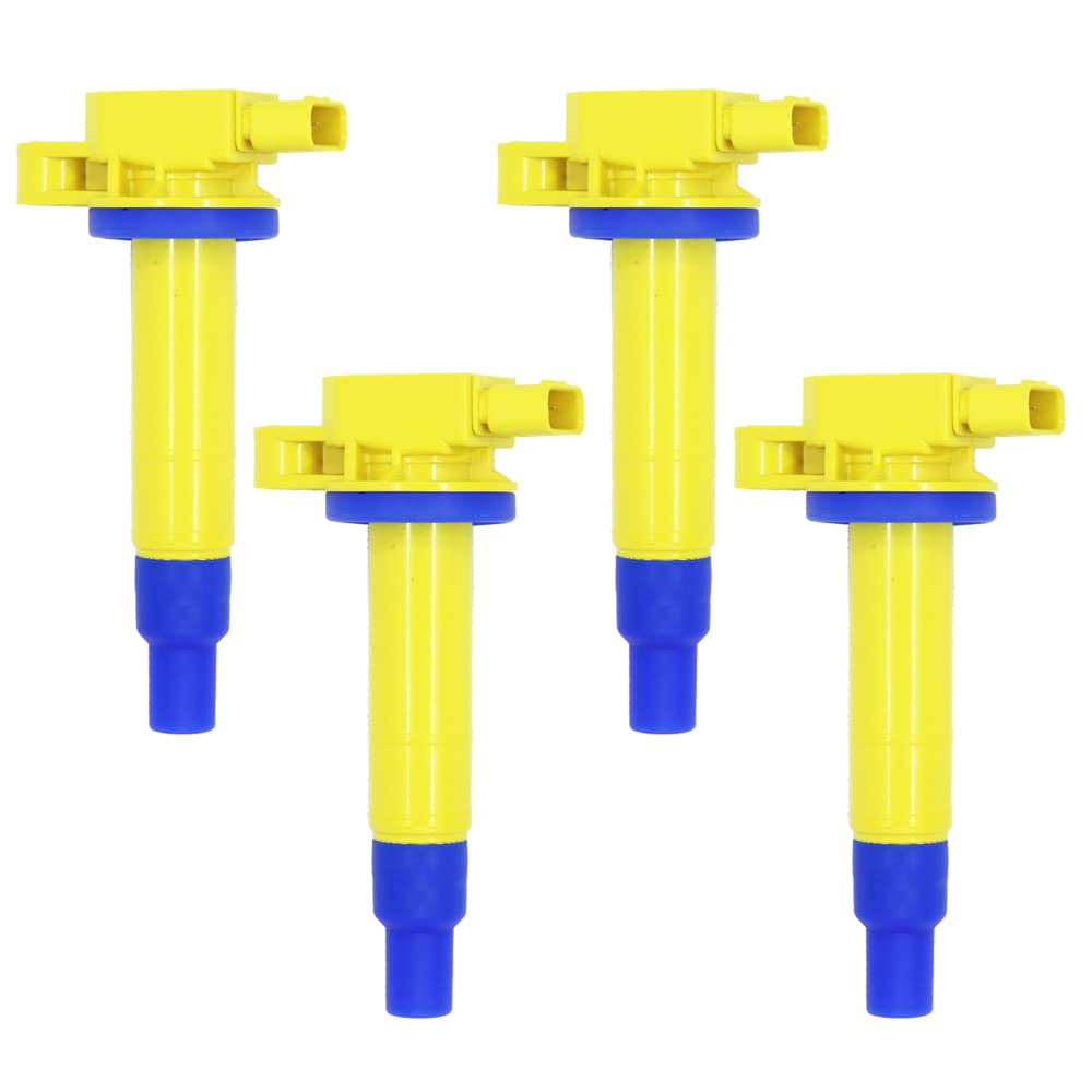 ARKAUTO 4PCS High Performance Ignition Coil UF316 - Compatible with Scion xA, xB, Toyota Echo, Prius, Yaris 1.3L 1.5L L4 1NZ 2NZ Engines - Replacement for 9091902265, 9091902240, 9008019021 - Improve Engine Power & Fuel Efficiency for Daily Commuting & City Driving