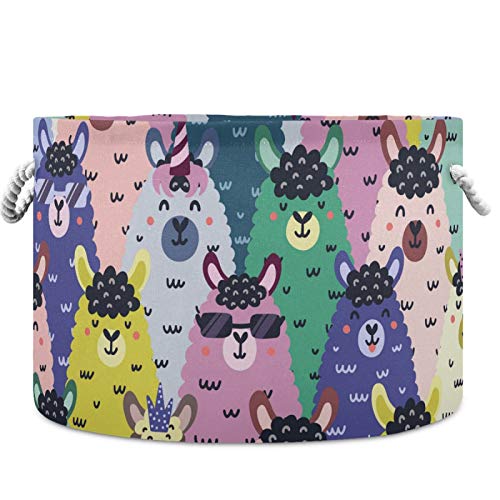 Funny Llama Storage Basket - Colorful Collapsible Nursery Hamper for Clothes, Toys & Laundry | Kids Room, Playroom, Bathroom Organizer | Dorm & Office Decor | Perfect for Baby Gifts & Home Organization