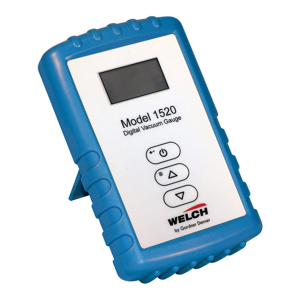 Welch Vacuum 1520B-01 Handheld Vacuum Gauge - 1 to 760 Torr Range with 115V Adapter - Perfect for HVAC, Laboratory & Industrial Vacuum System Maintenance