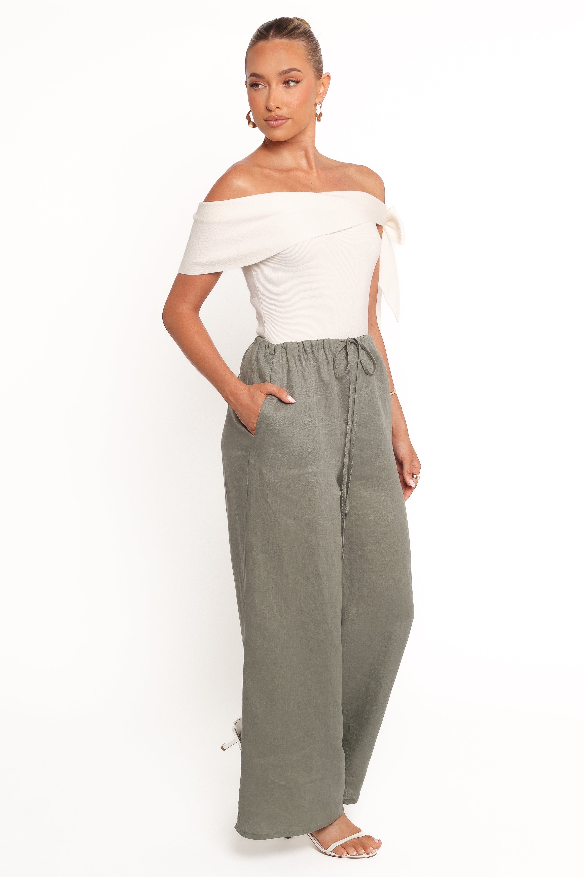 Clairo Linen Pants for Women - Soft & Breathable Olive Green Trousers - Perfect for Summer, Travel & Casual Wear