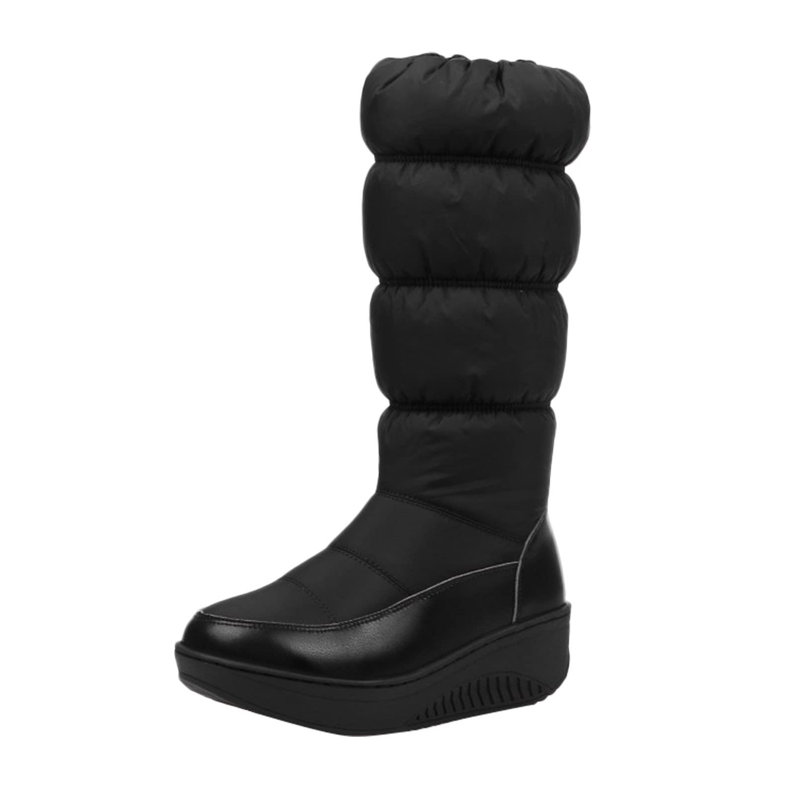RUIY Women's Winter Snow Boots - Thick Sole Cotton Warm High Boots with Zipper, Size 5 | Waterproof Cold Weather Boots for Snowy Days & Outdoor Activities
