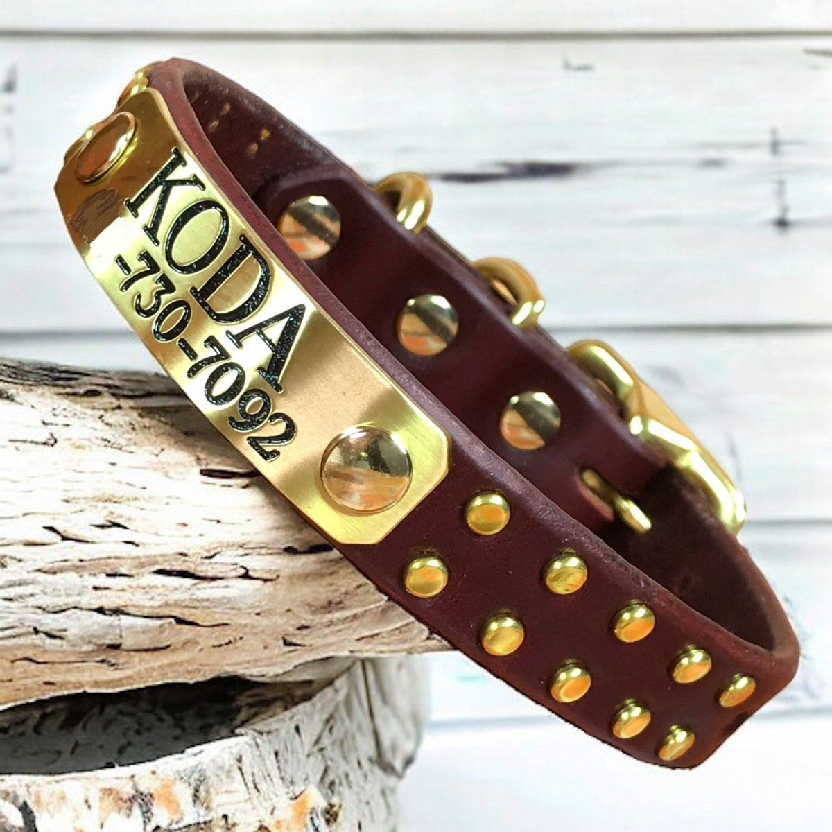 Premium Genuine Leather Dog Collar - Adjustable & Durable Pet Collar for Small Medium Large Dogs - Perfect for Daily Walks, Training & Outdoor Adventures