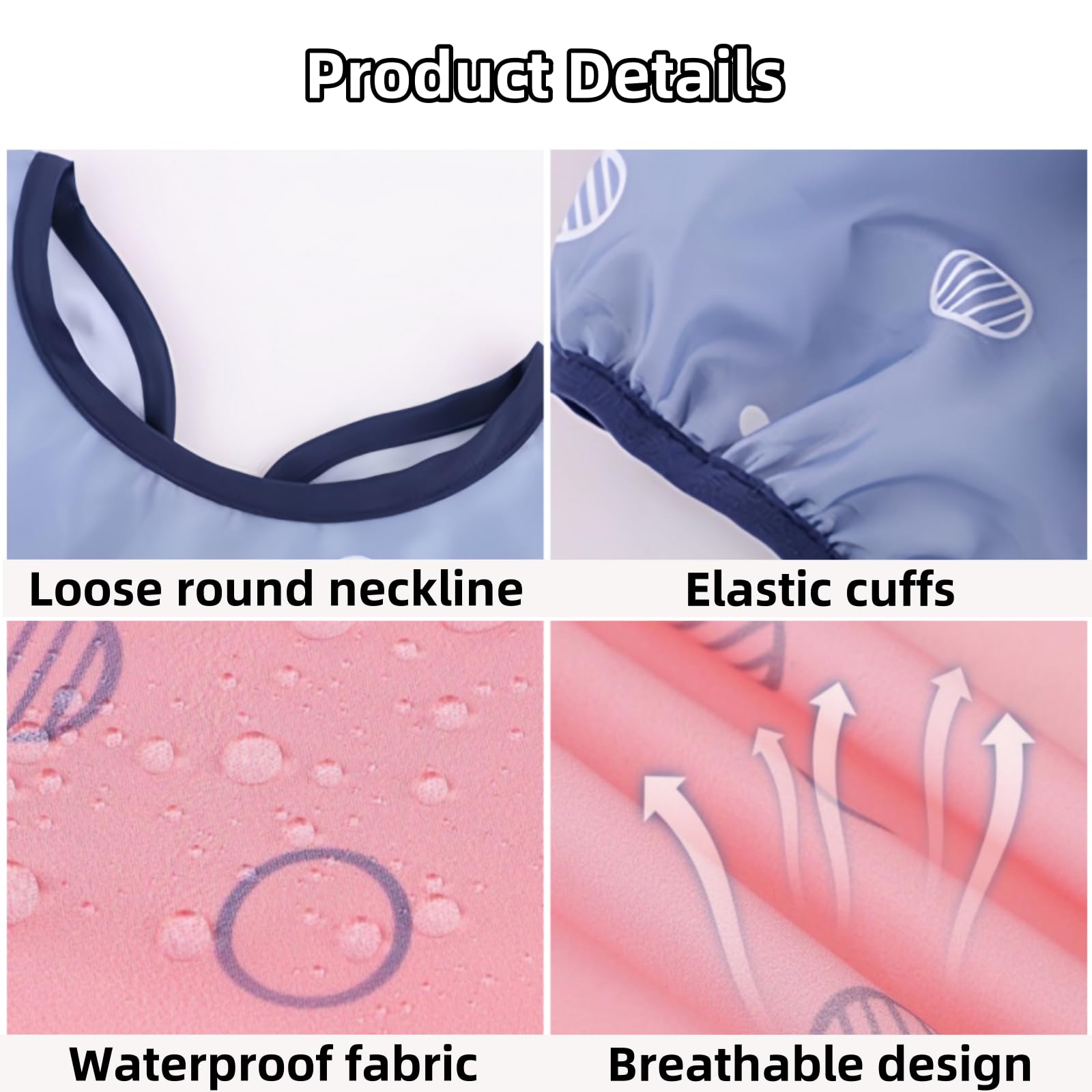 MOTEERLLU Long Sleeves Baby Feeding Bib - Waterproof Weaning Bib with Adjustable Straps for Highchair & Table - Perfect for Messy Eaters, Toddler Mealtime & Baby-Led Weaning