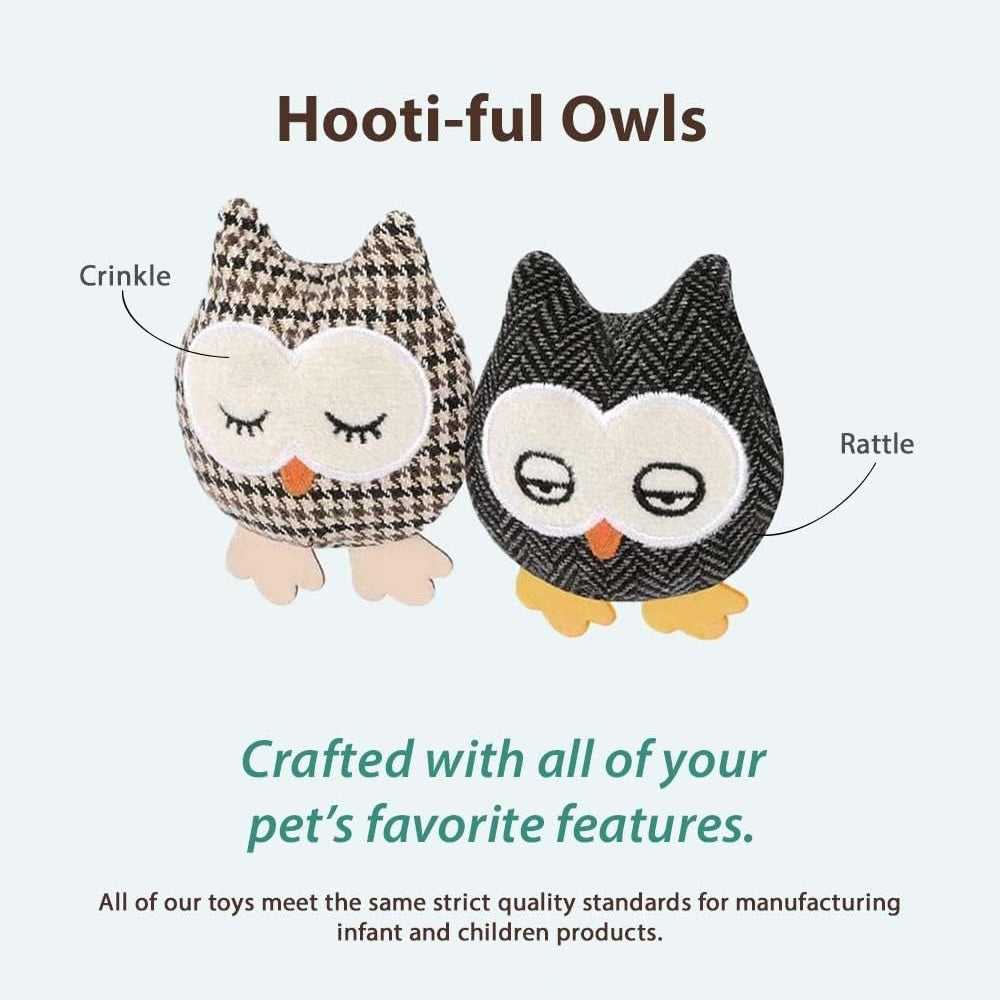 Interactive Cat Toy Set with Feathers - 3 Pack Fun Owl Design Toys for Indoor Cats - Perfect for Playtime, Exercise & Bonding with Your Kitten